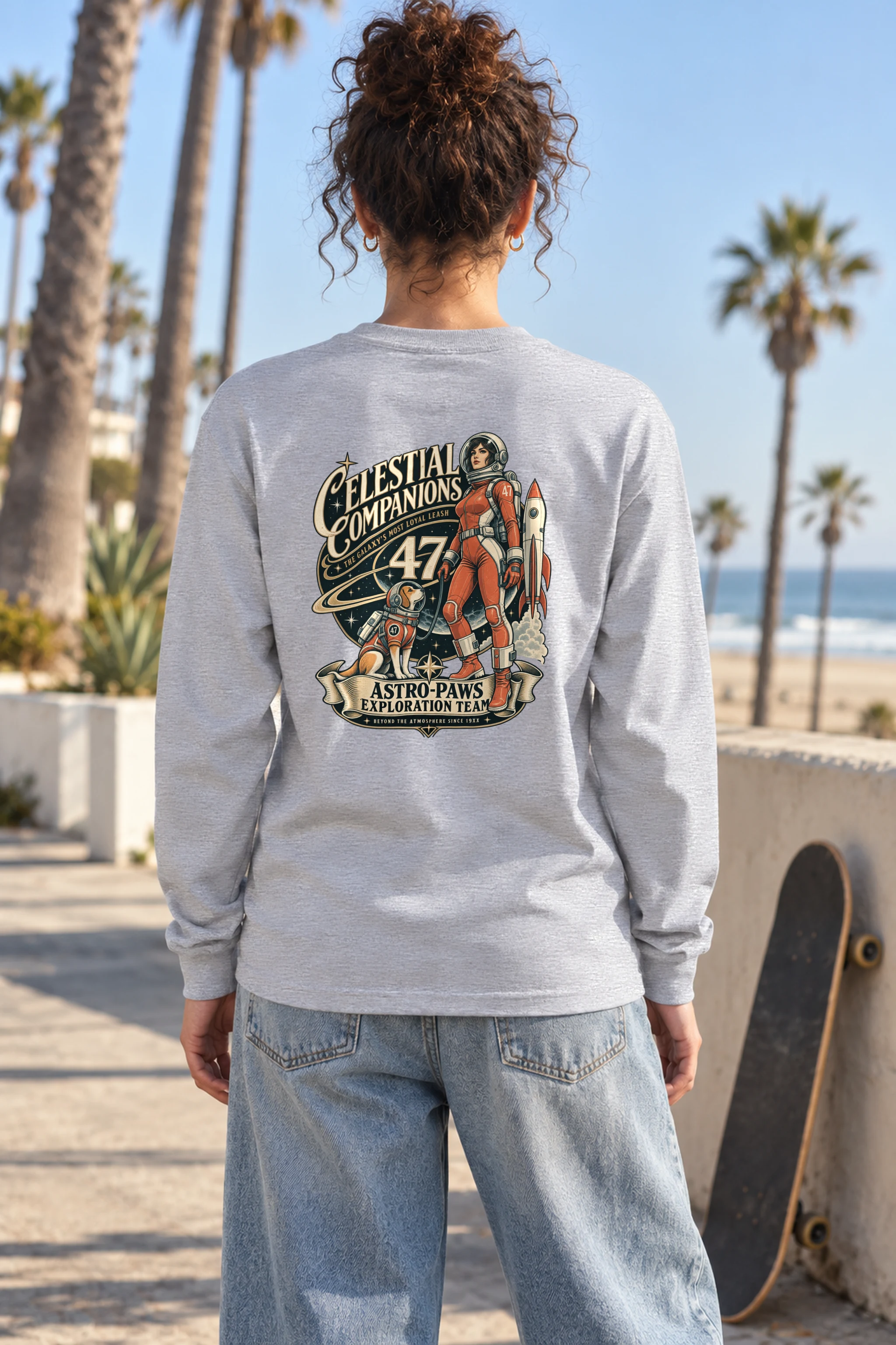 "Celestial Companions" Unisex Longsleeve T-shirt