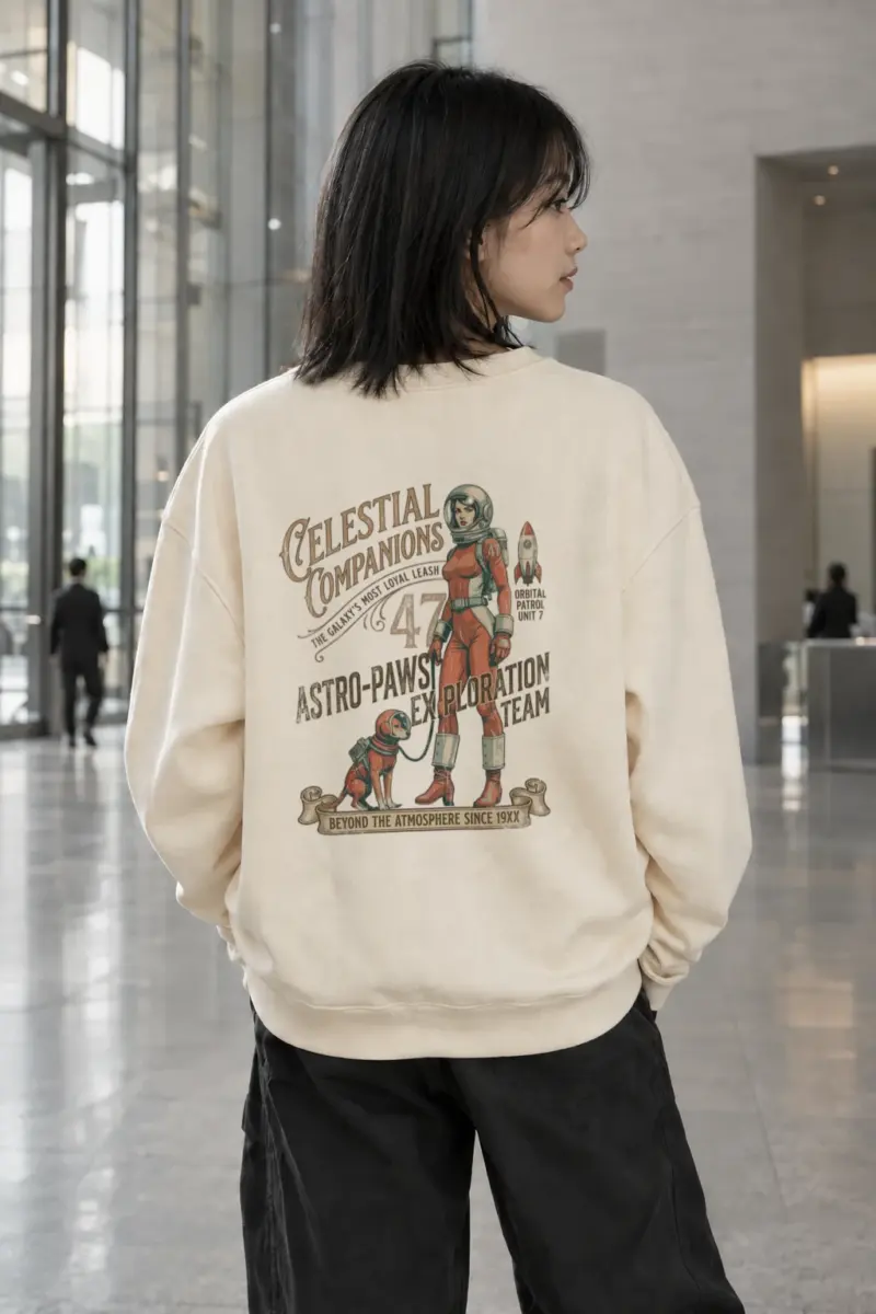 "Celestial Companions" Unisex Sponge Fleece Crewneck Sweatshirt | Bella + Canvas 3901
