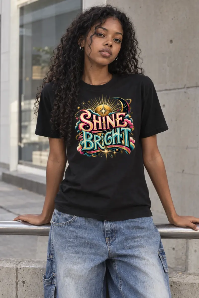 "Sunburst Compass Shine" Heavyweight Unisex Crewneck T-shirt