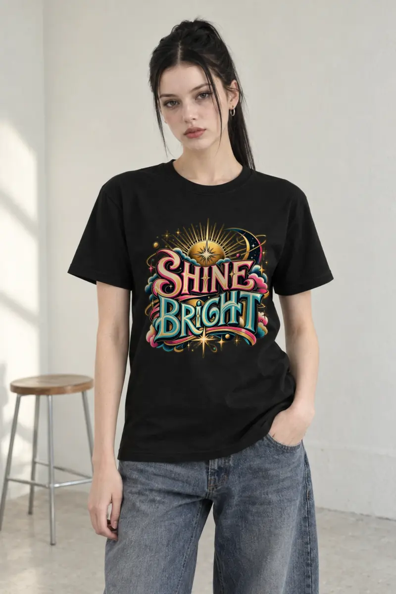 "Sunburst Compass Shine" Heavyweight Unisex Crewneck T-shirt