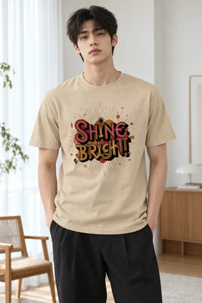 "Celestial Deco" Heavyweight Unisex Crewneck T-shirt | Gildan 5000