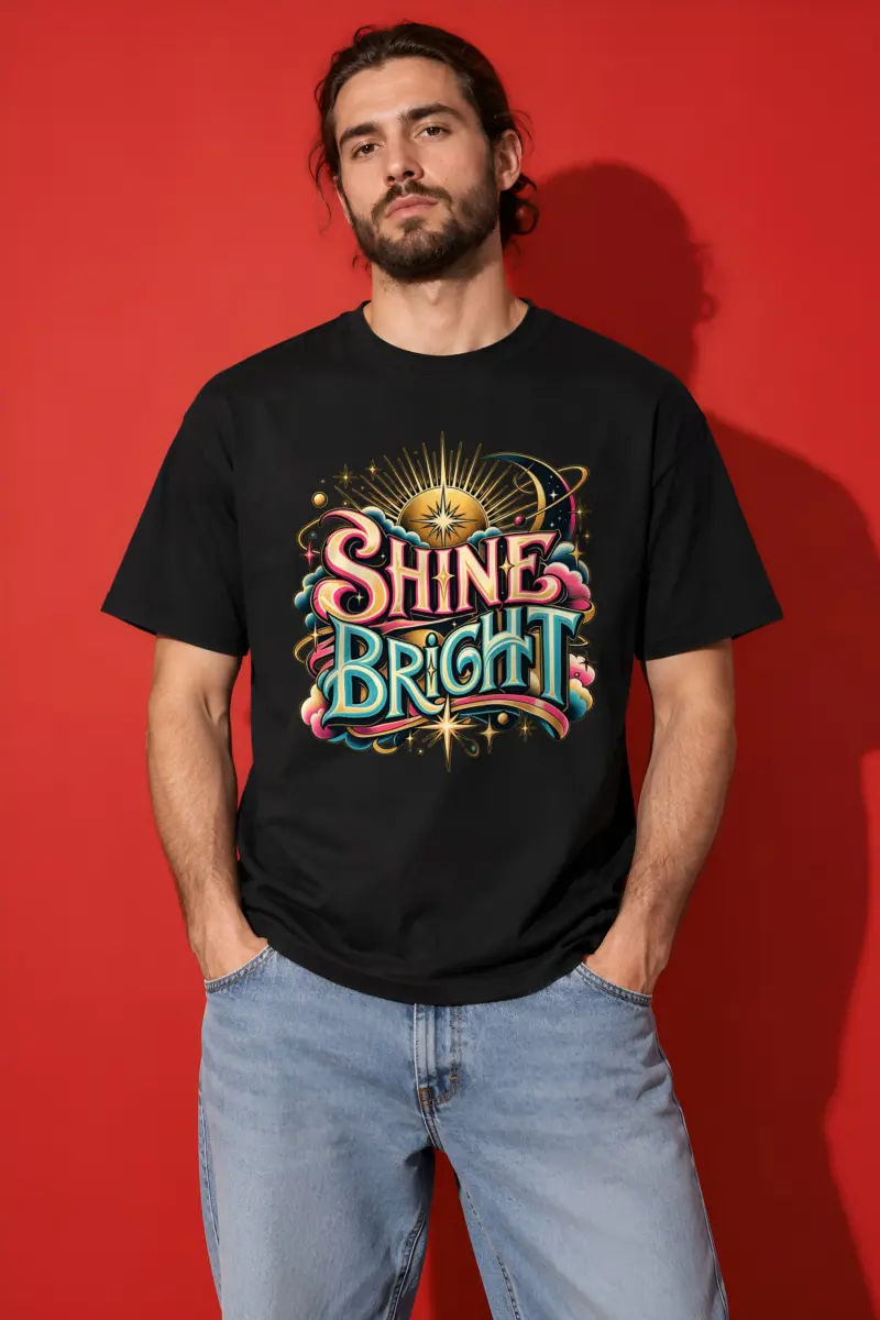 "Sunburst Compass Shine" Heavyweight Unisex Crewneck T-shirt