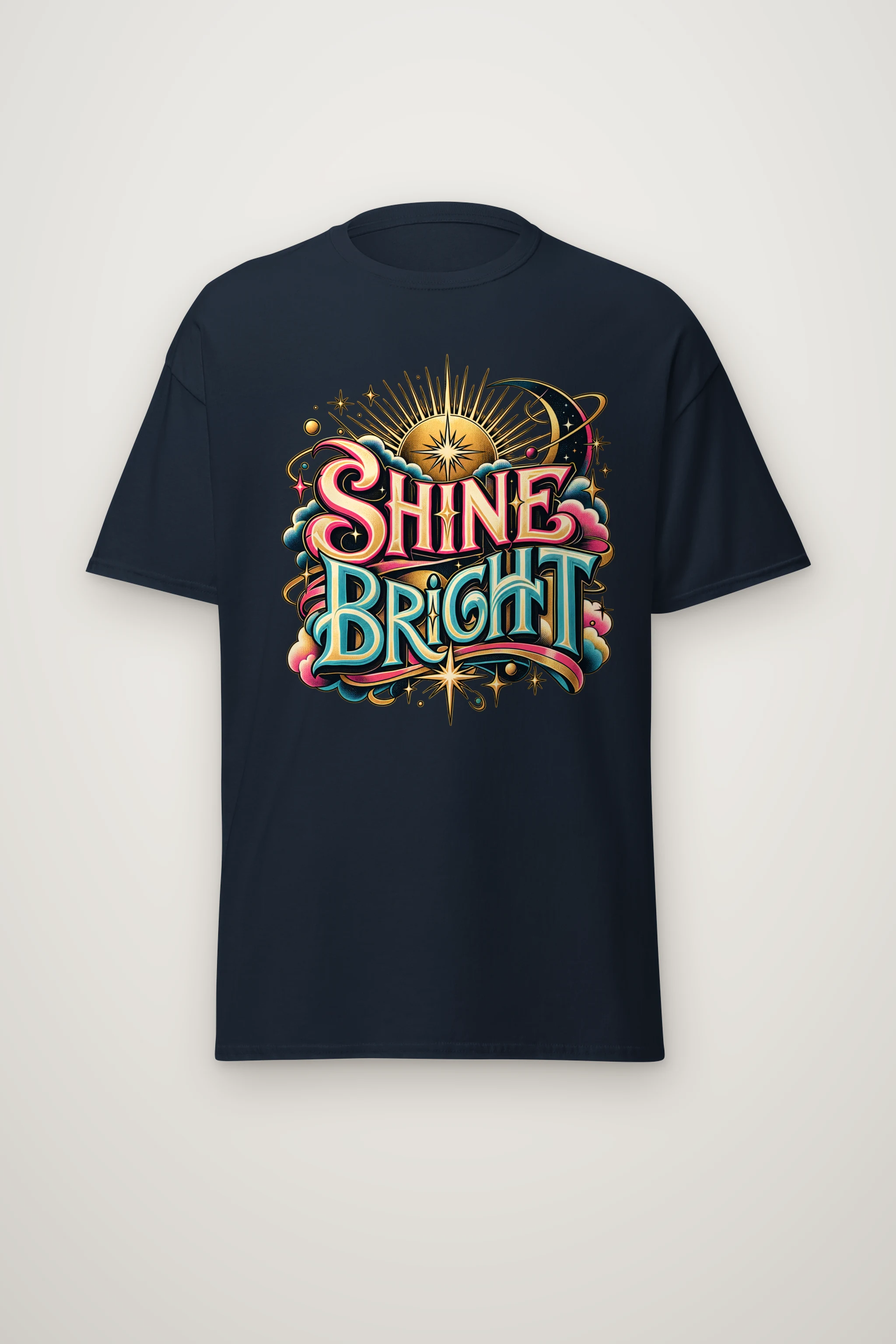 "Sunburst Compass Shine" Heavyweight Unisex Crewneck T-shirt