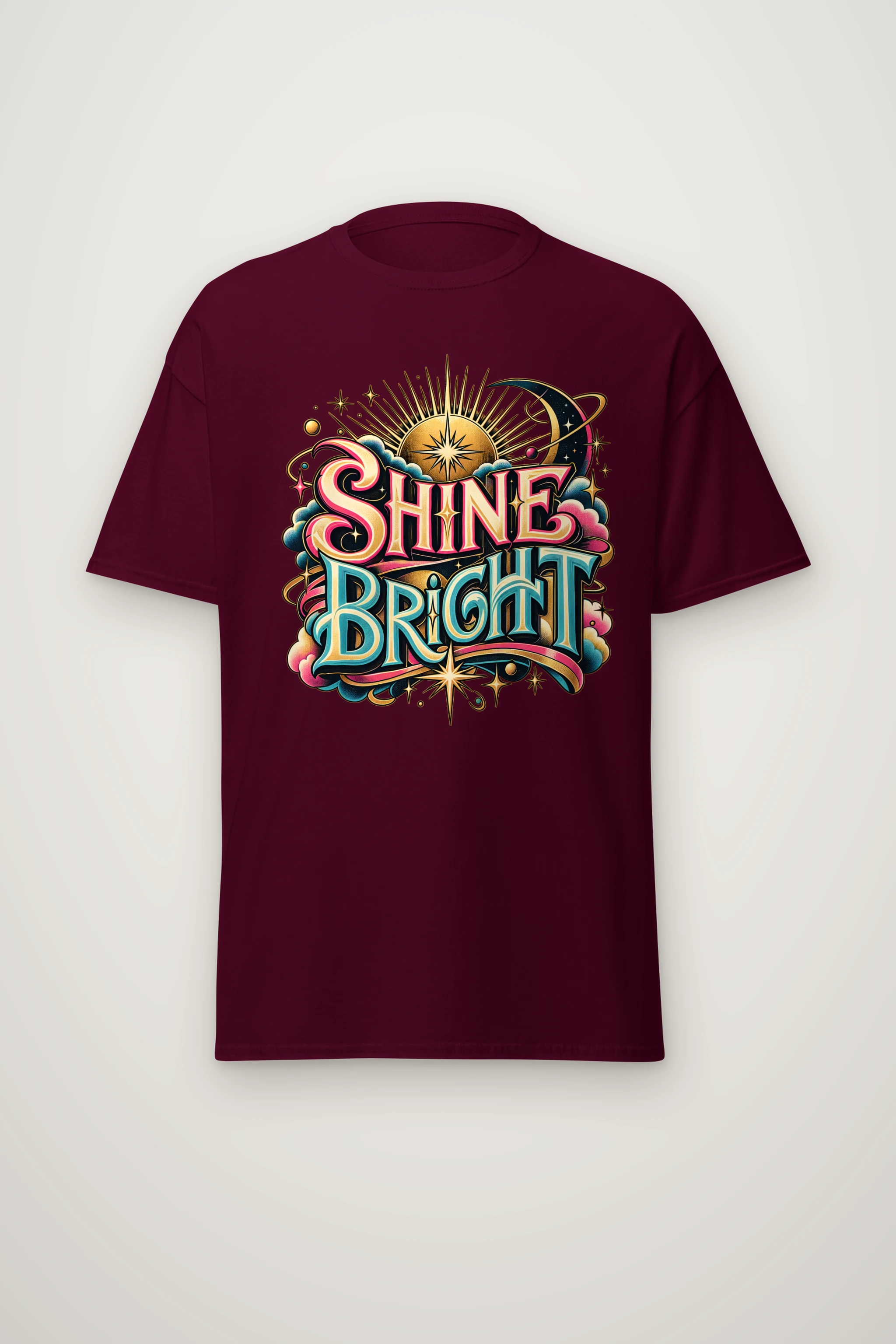 "Sunburst Compass Shine" Heavyweight Unisex Crewneck T-shirt