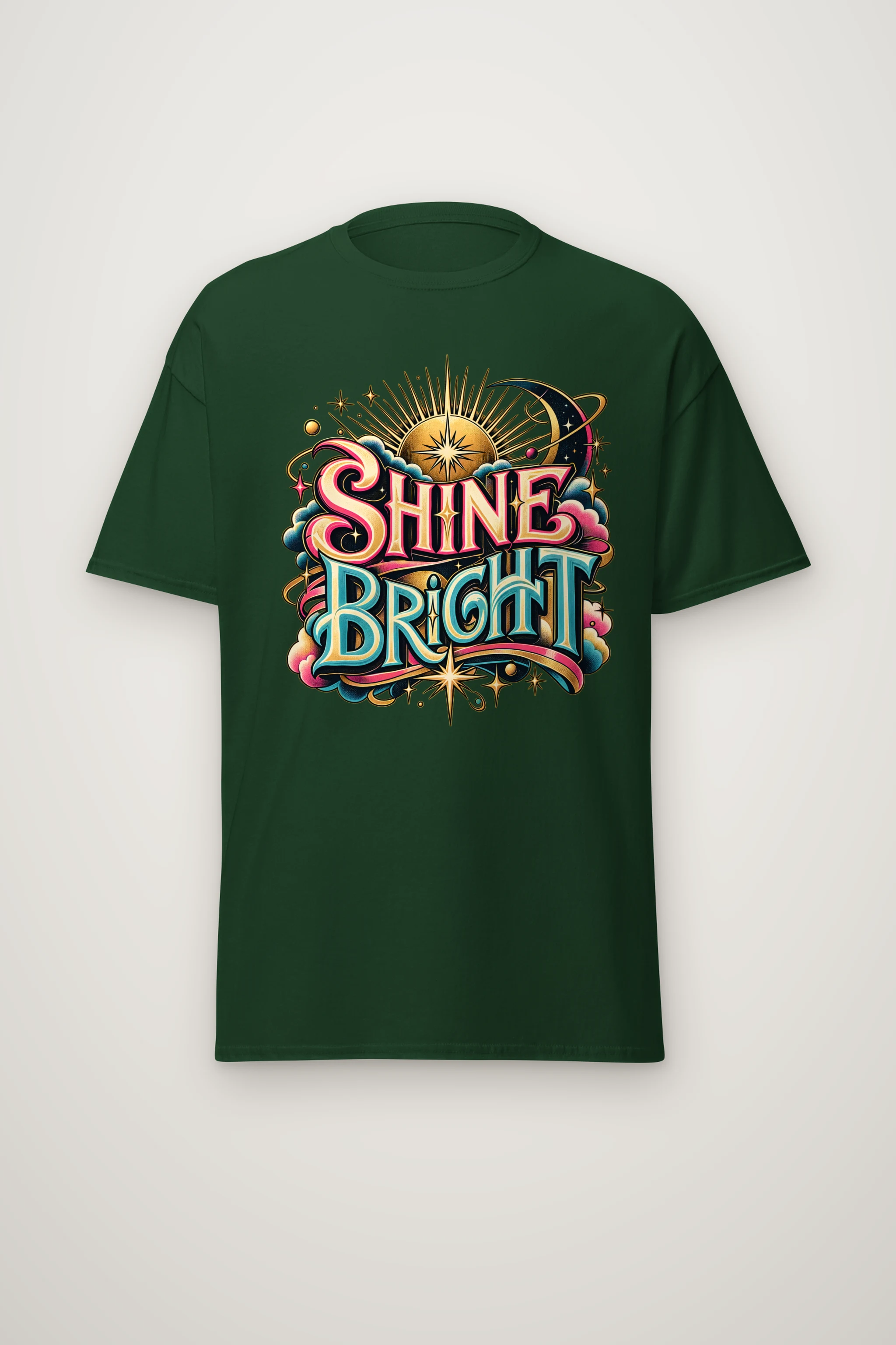 "Sunburst Compass Shine" Heavyweight Unisex Crewneck T-shirt