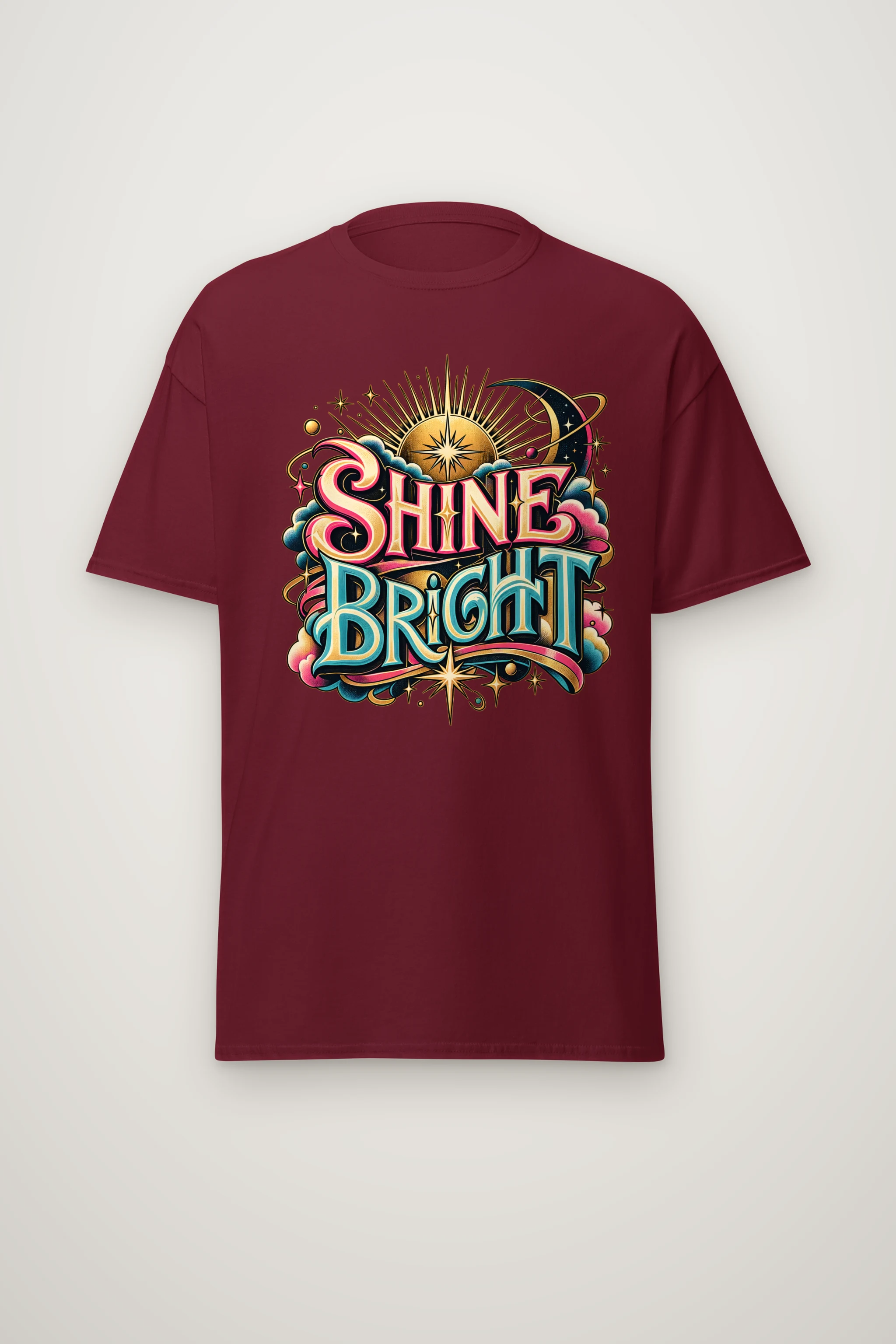 "Sunburst Compass Shine" Heavyweight Unisex Crewneck T-shirt
