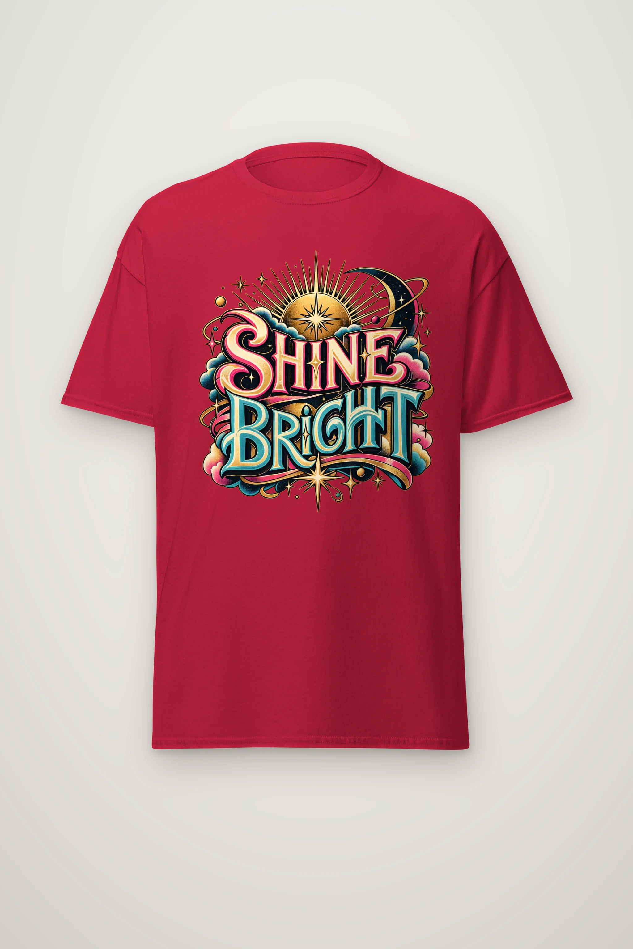 "Sunburst Compass Shine" Heavyweight Unisex Crewneck T-shirt