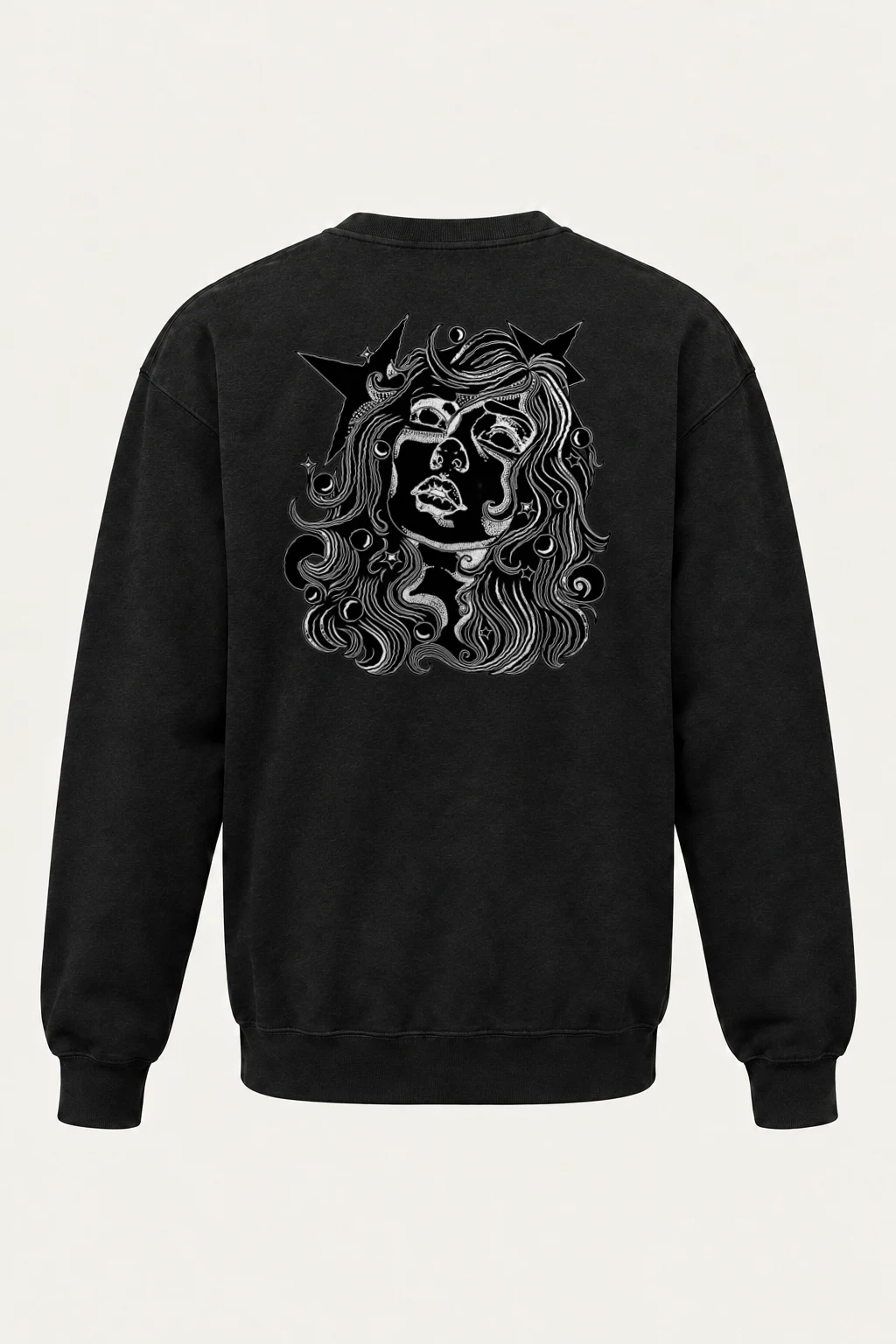 "Celestial Flow Face" Heavy Blend Unisex Crewneck Sweatshirt | Gildan 18000