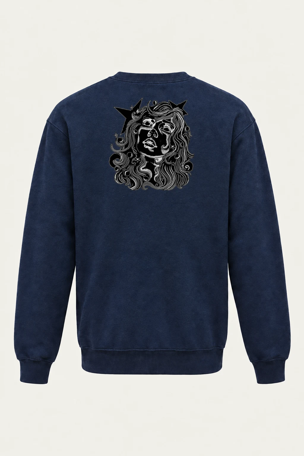 "Celestial Flow Face" Heavy Blend Unisex Crewneck Sweatshirt | Gildan 18000