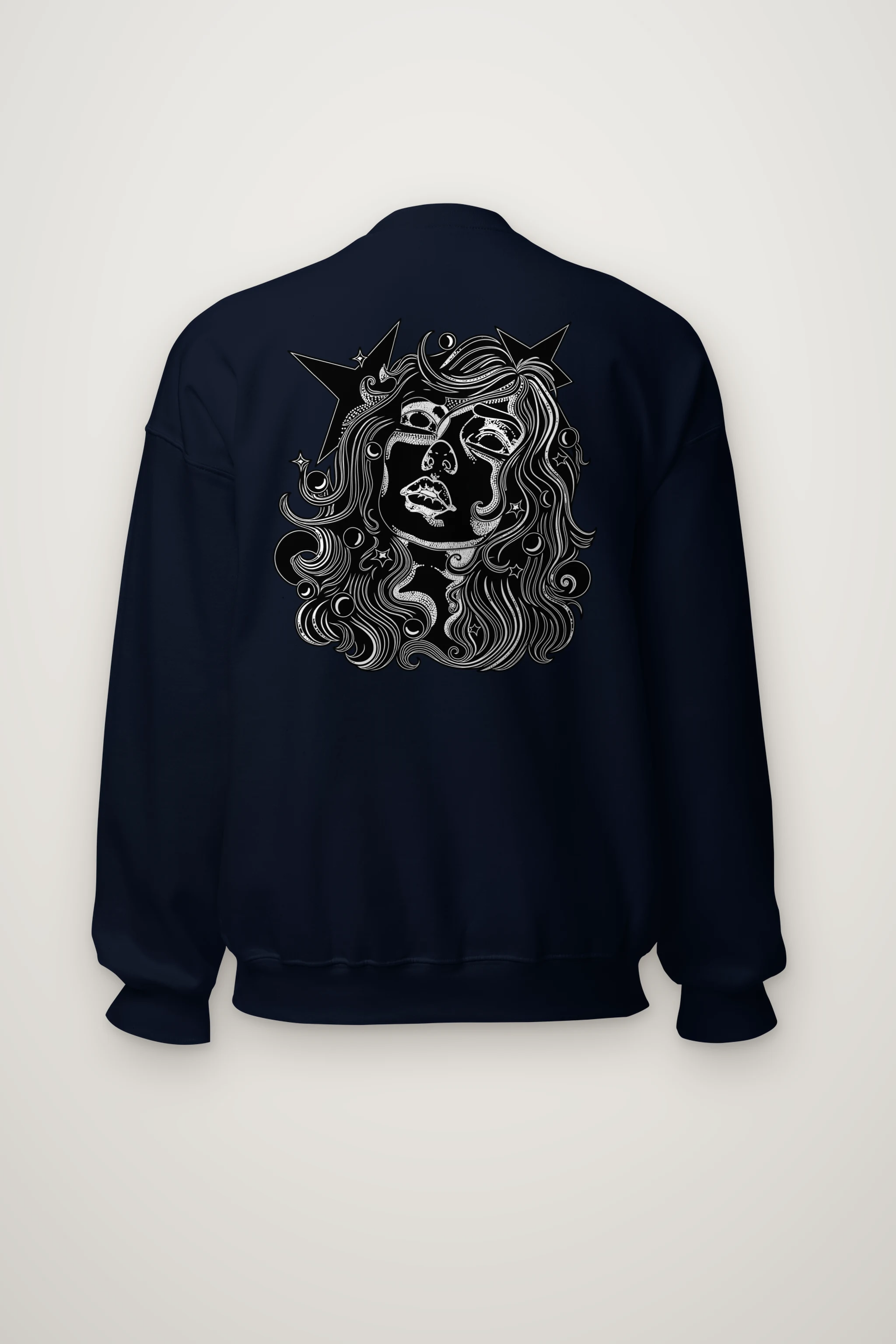 "Celestial Flow Face" Heavy Blend Unisex Crewneck Sweatshirt