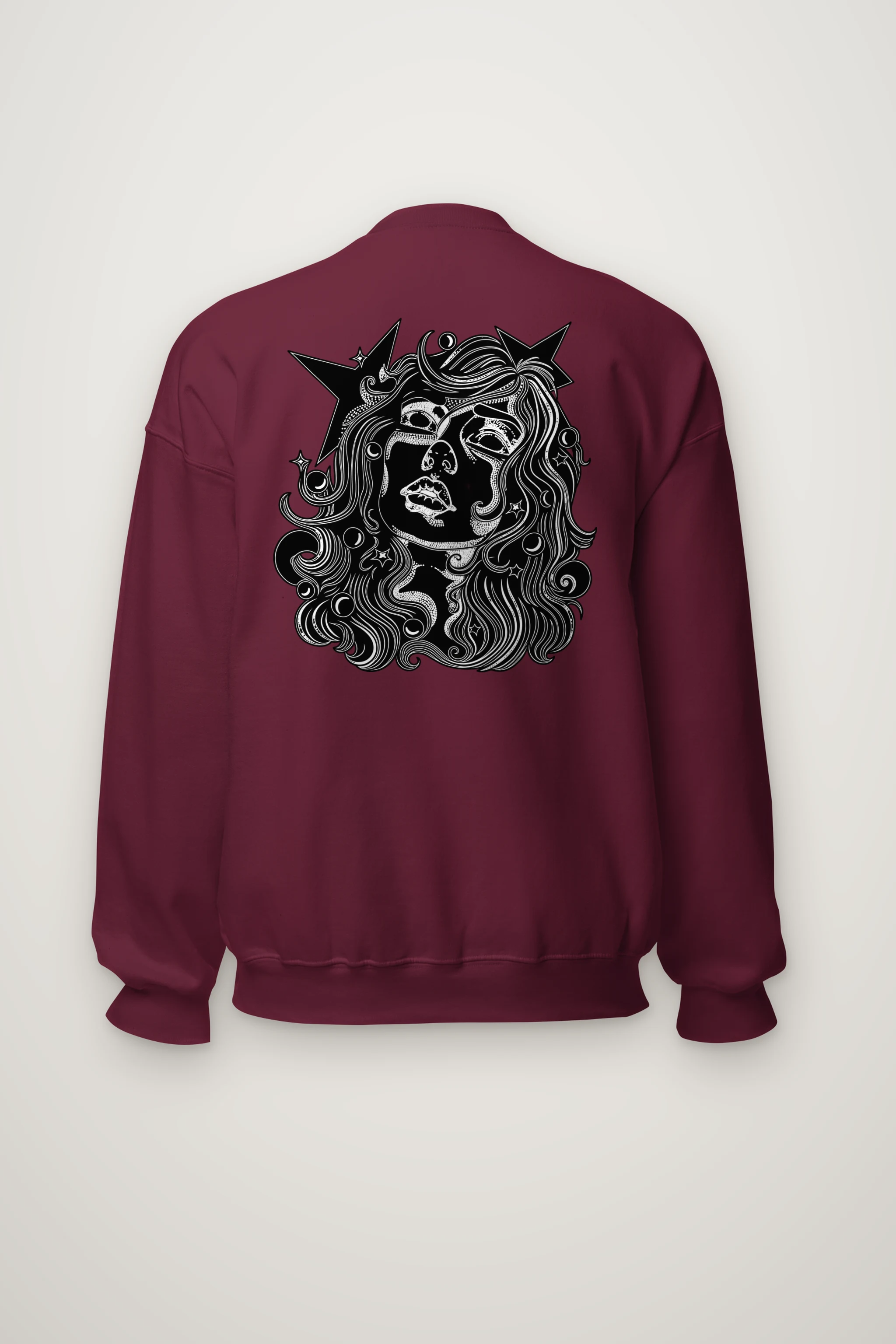 "Celestial Flow Face" Heavy Blend Unisex Crewneck Sweatshirt
