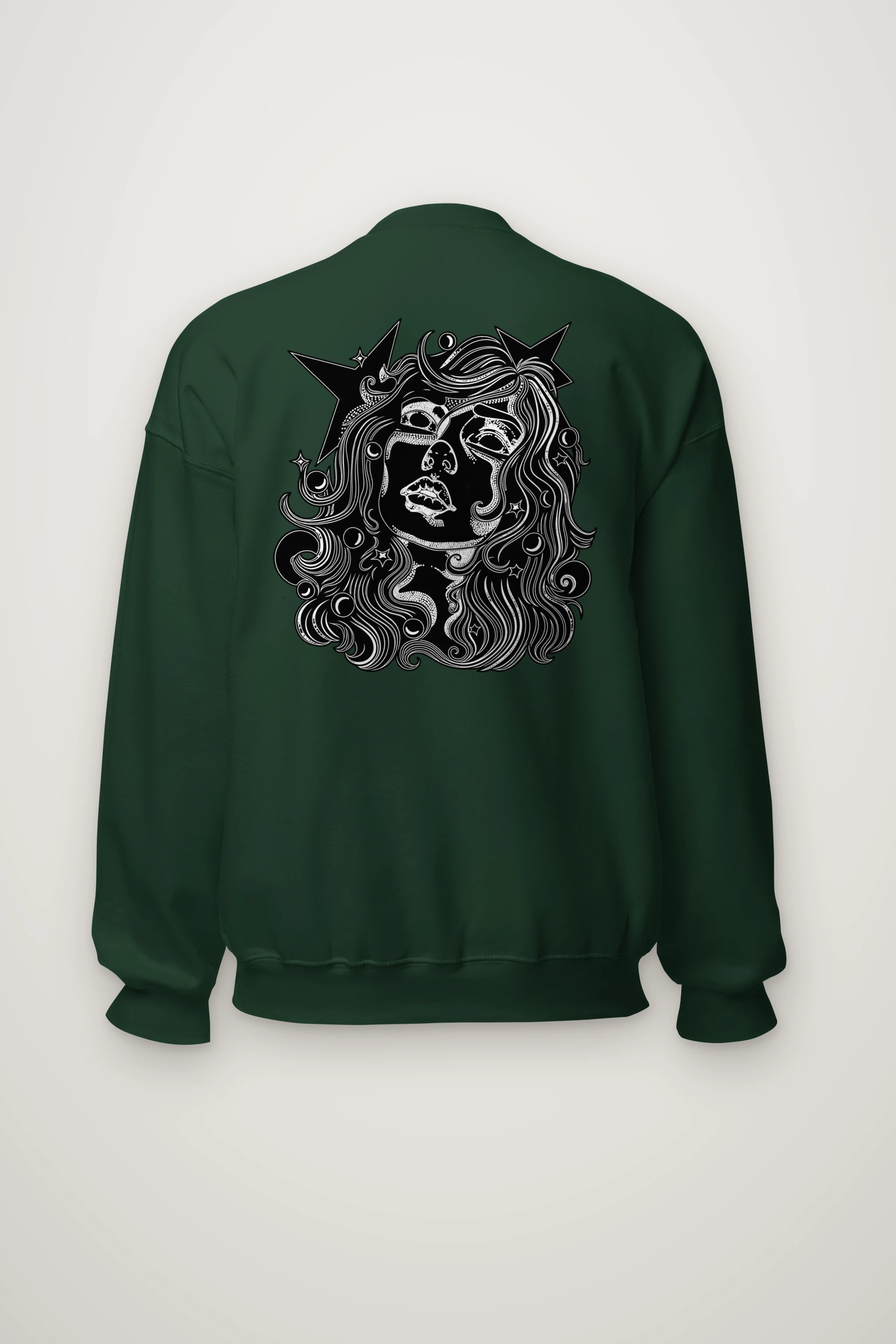 "Celestial Flow Face" Heavy Blend Unisex Crewneck Sweatshirt
