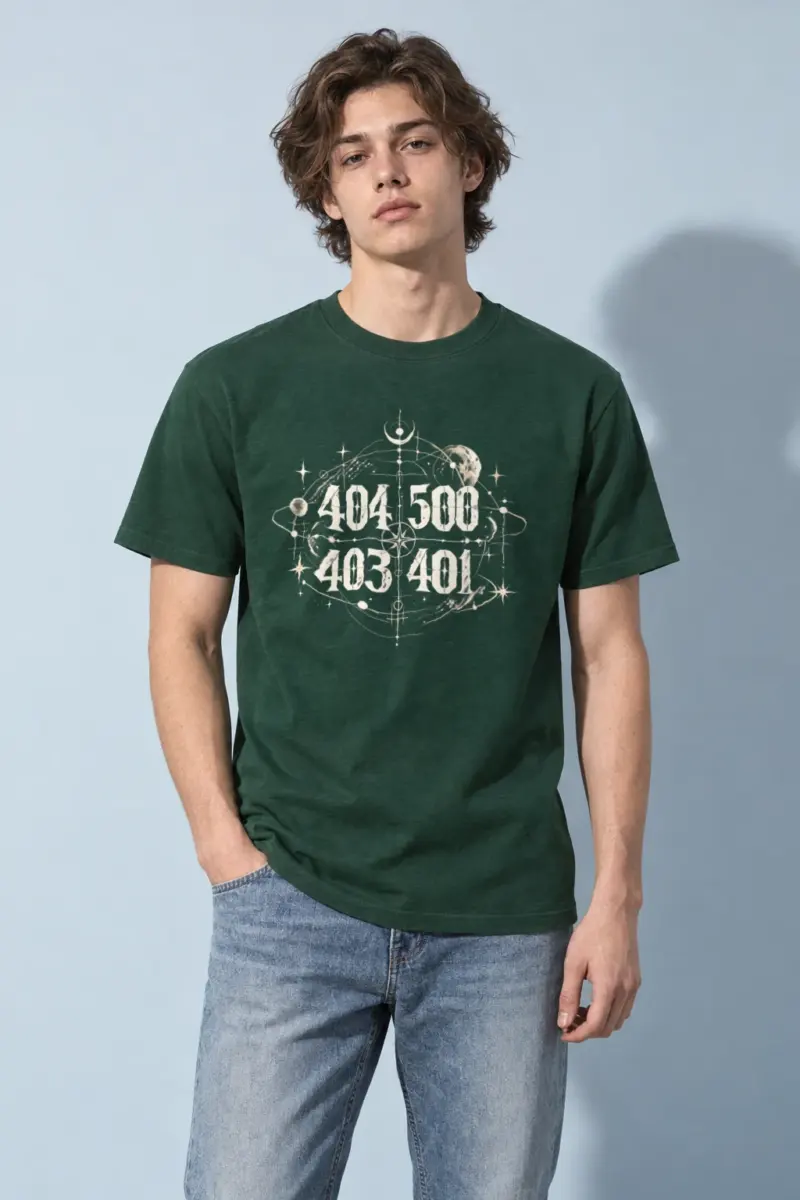 "Celestial Number Compass" Heavyweight Unisex Crewneck T-shirt | Gildan 5000