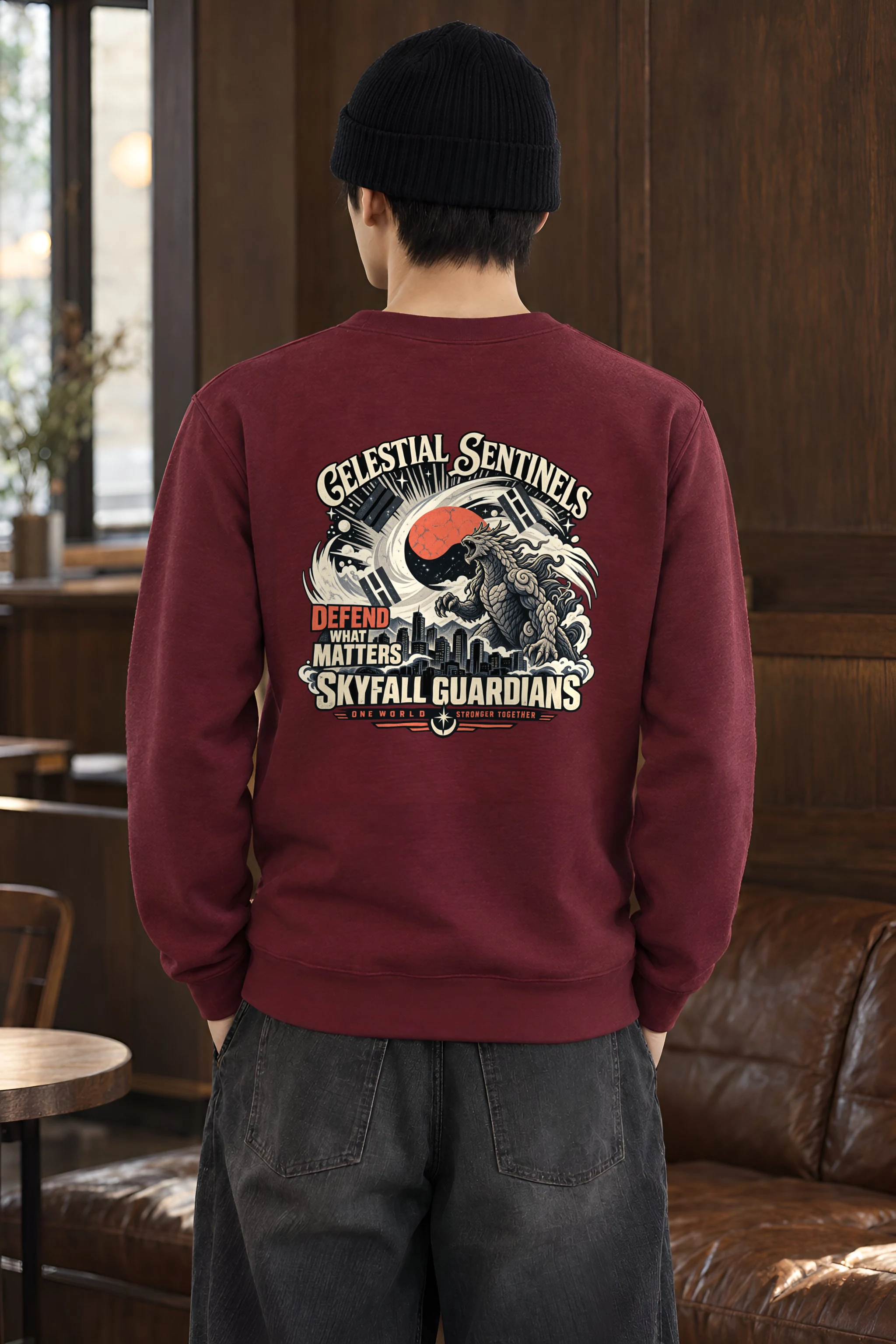 "Celestial Sentinels" Heavy Blend Unisex Crewneck Sweatshirt
