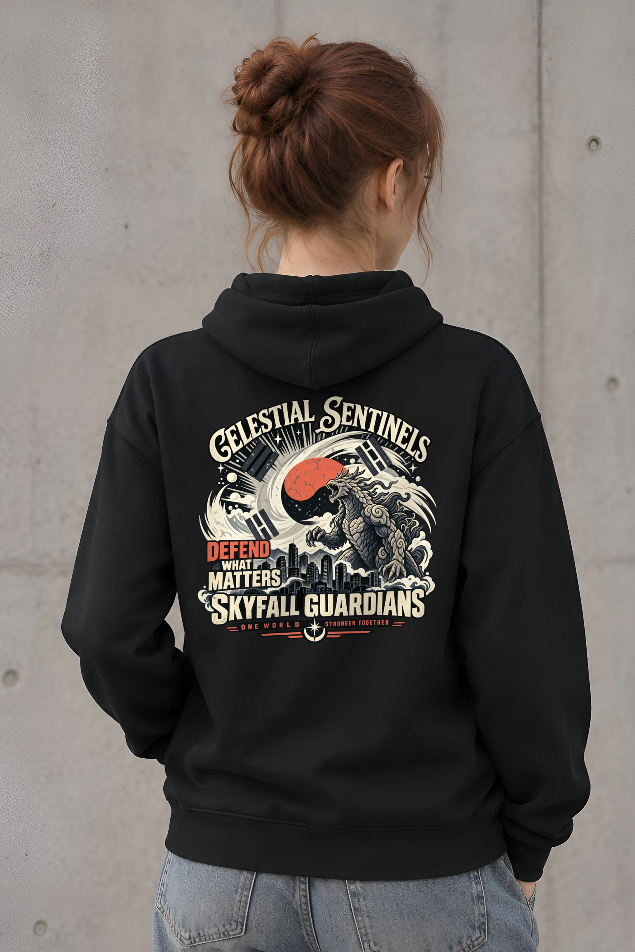 "Celestial Sentinels" Heavy Blend Unisex Pullover Hoodie