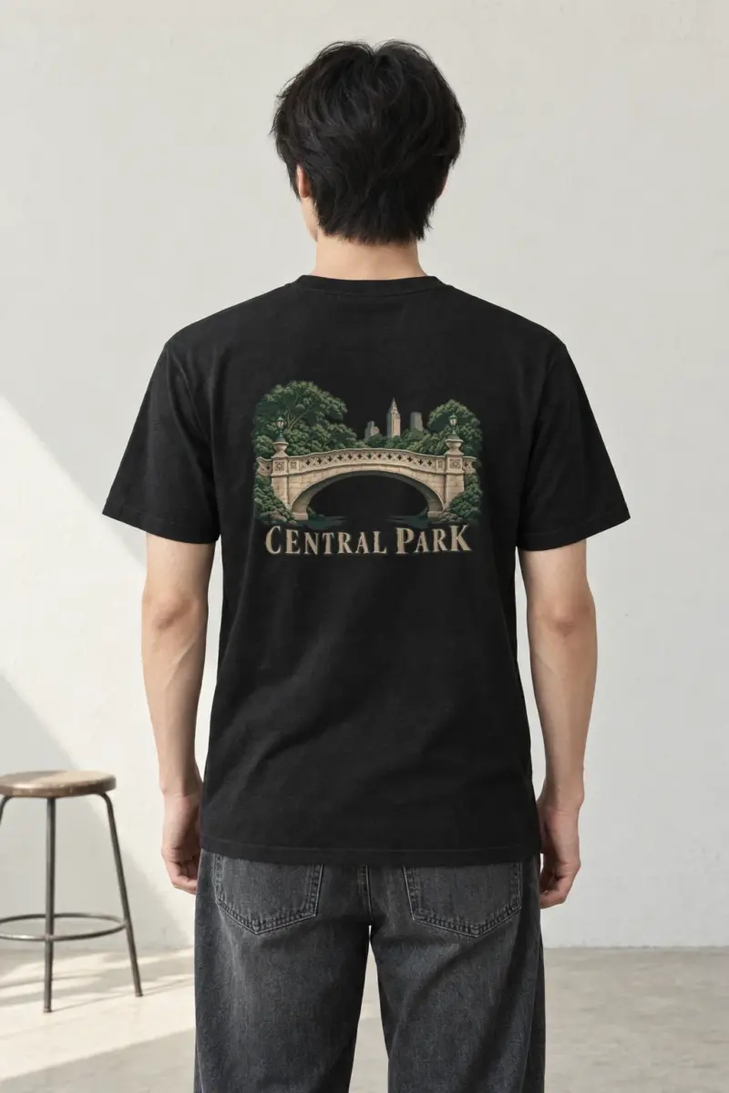 "Central Park Bridge" Heavyweight Unisex Crewneck T-shirt