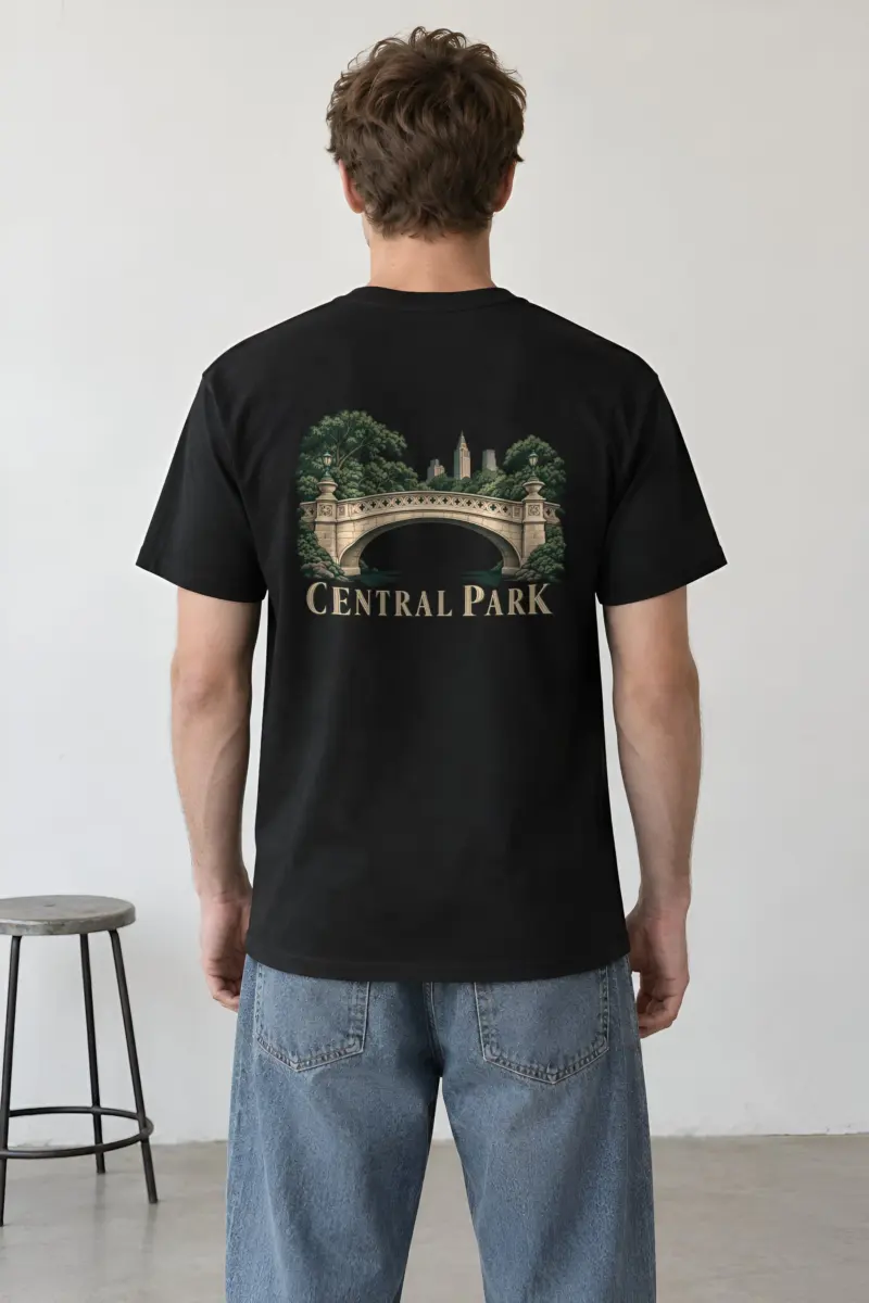 "Central Park Bridge" Heavyweight Unisex Crewneck T-shirt