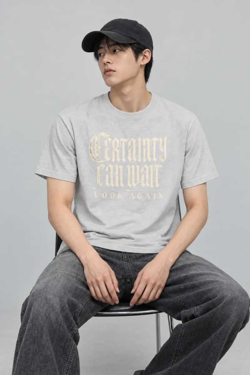 "Certainty Can Wait" Heavyweight Unisex Crewneck T-shirt