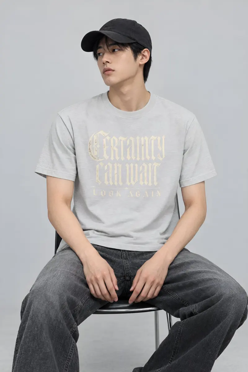"Certainty Can Wait" Heavyweight Unisex Crewneck T-shirt