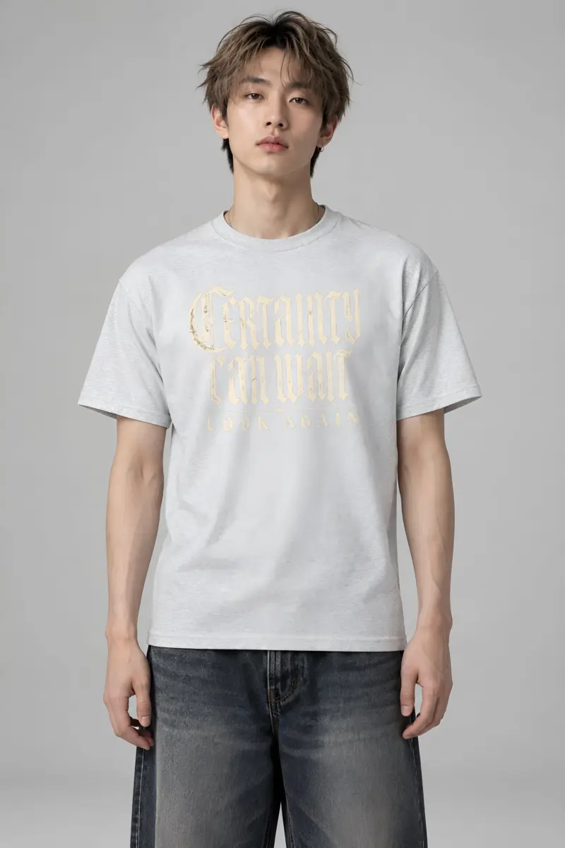 "Certainty Can Wait" Heavyweight Unisex Crewneck T-shirt