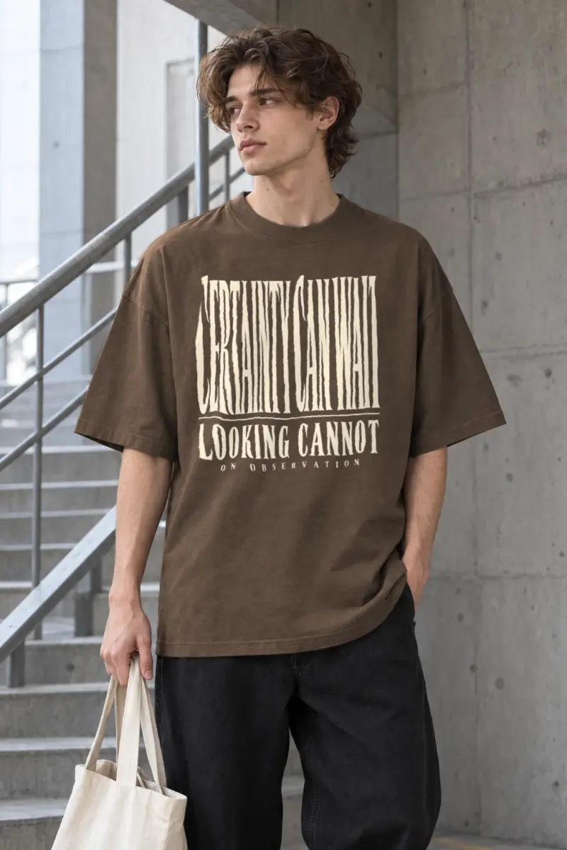 “Certainty Can Wait” Men’s Oversized Heavyweight Crewneck T-Shirt