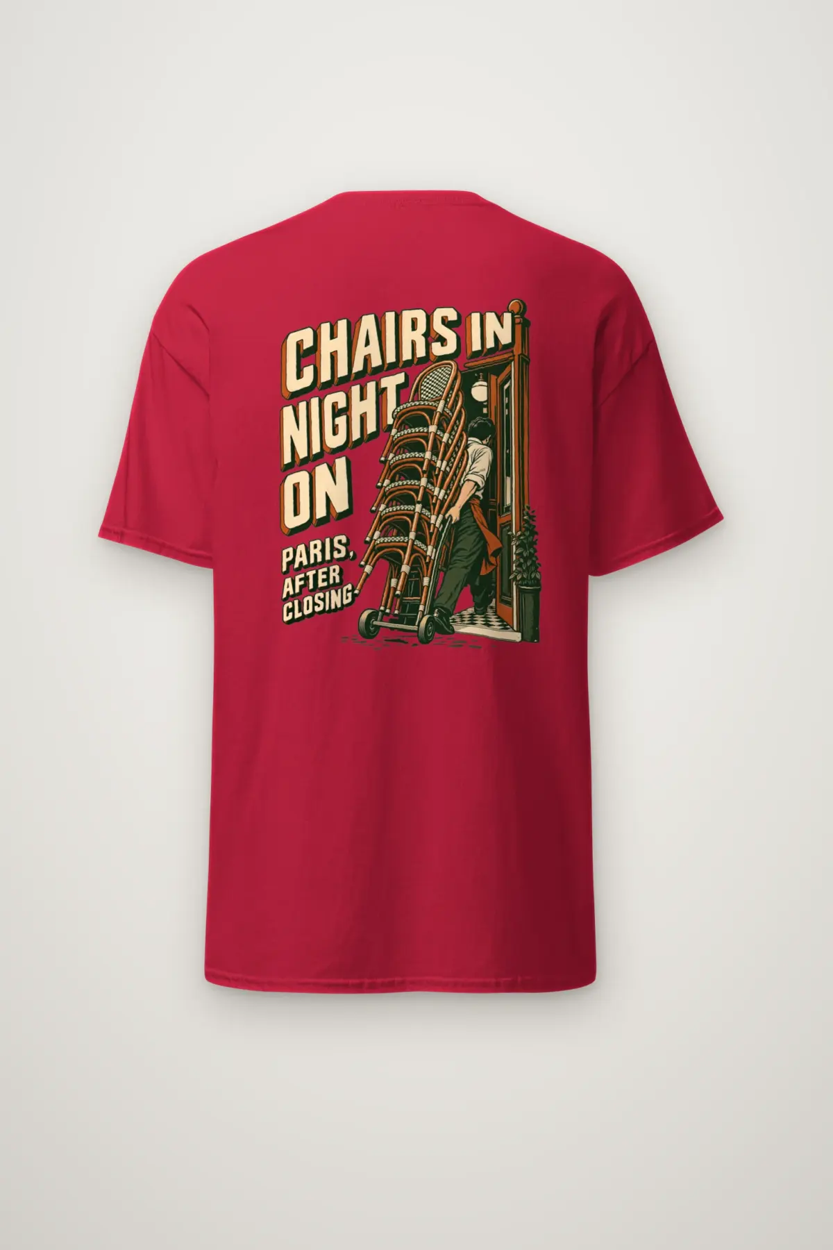 "Chairs In Night On Paris, After Closing" Heavyweight Unisex Crewneck T-shirt