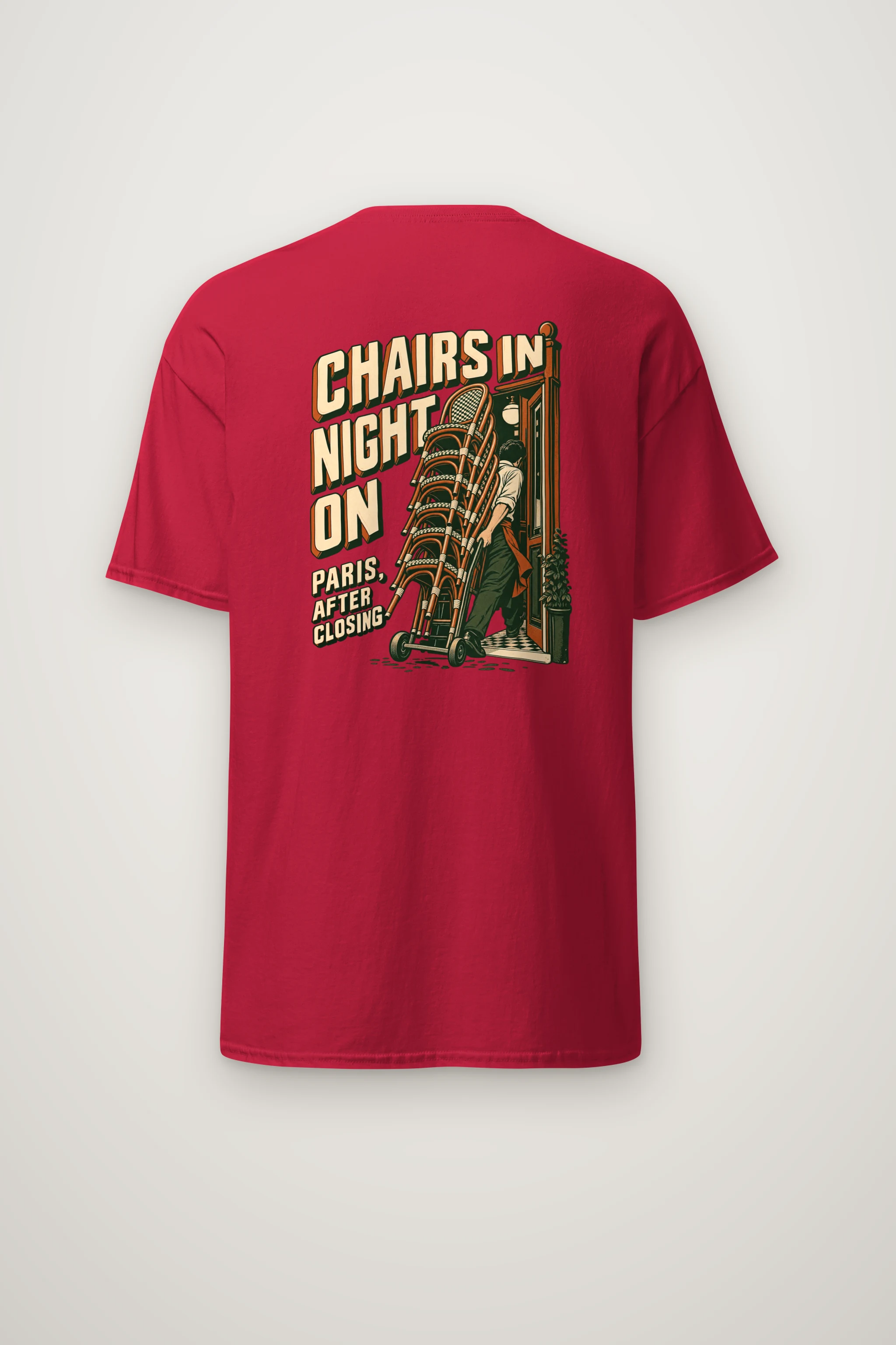"Chairs In Night On Paris, After Closing" Heavyweight Unisex Crewneck T-shirt