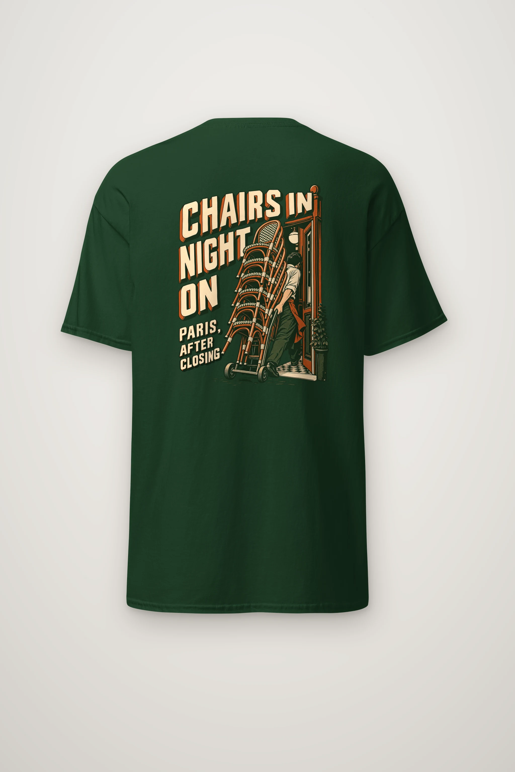 "Chairs In Night On Paris, After Closing" Heavyweight Unisex Crewneck T-shirt