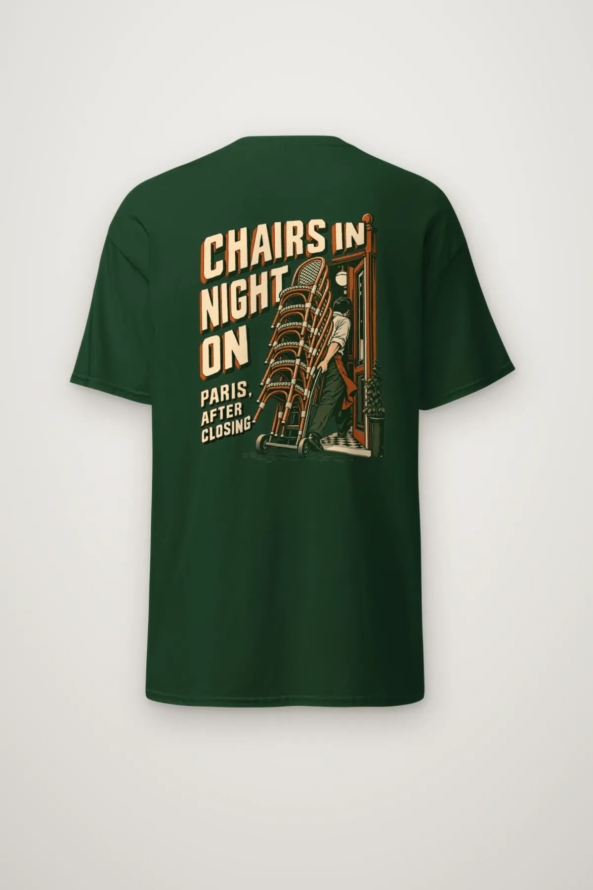 "Chairs In Night On Paris, After Closing" Heavyweight Unisex Crewneck T-shirt