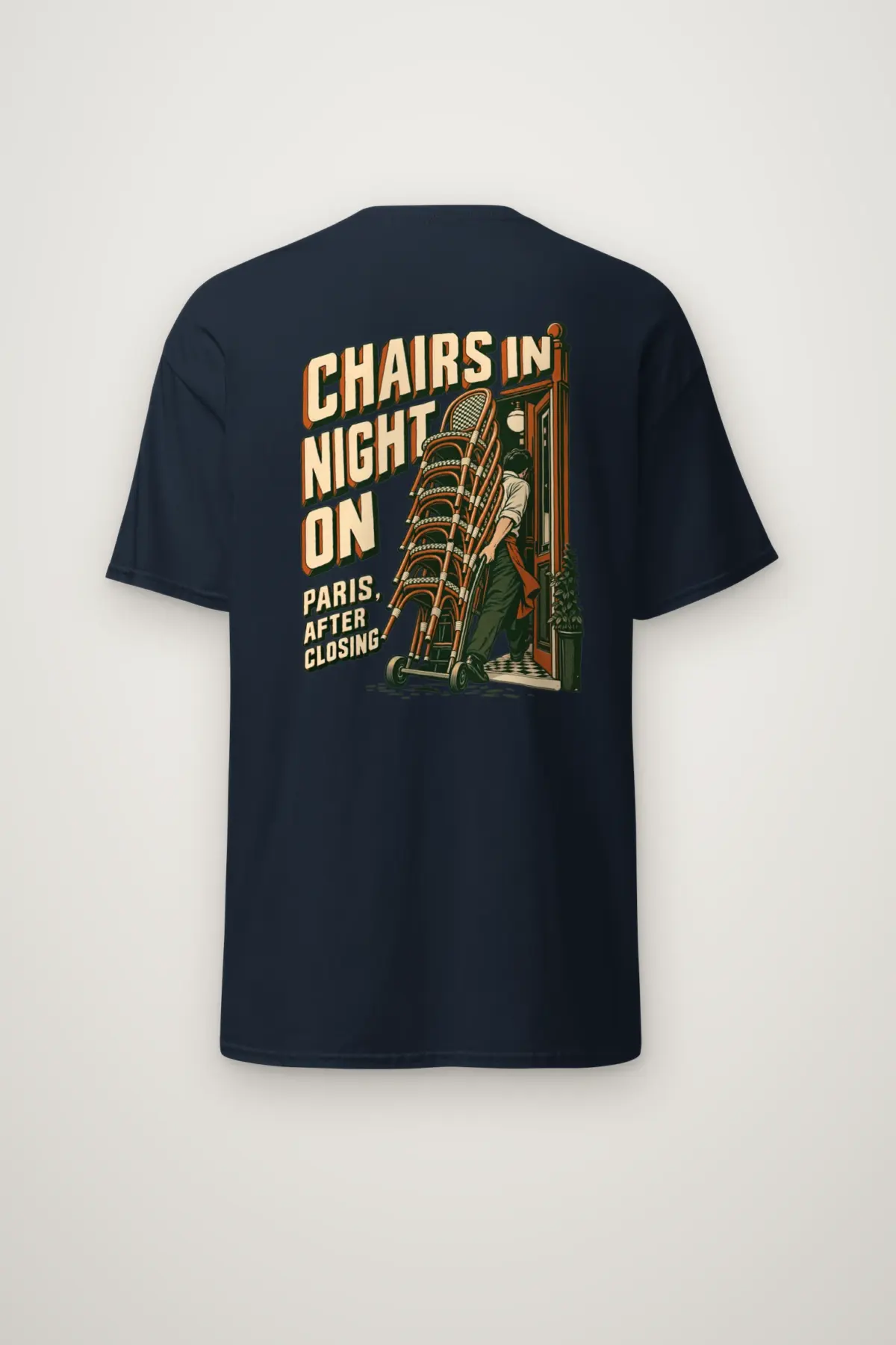 "Chairs In Night On Paris, After Closing" Heavyweight Unisex Crewneck T-shirt