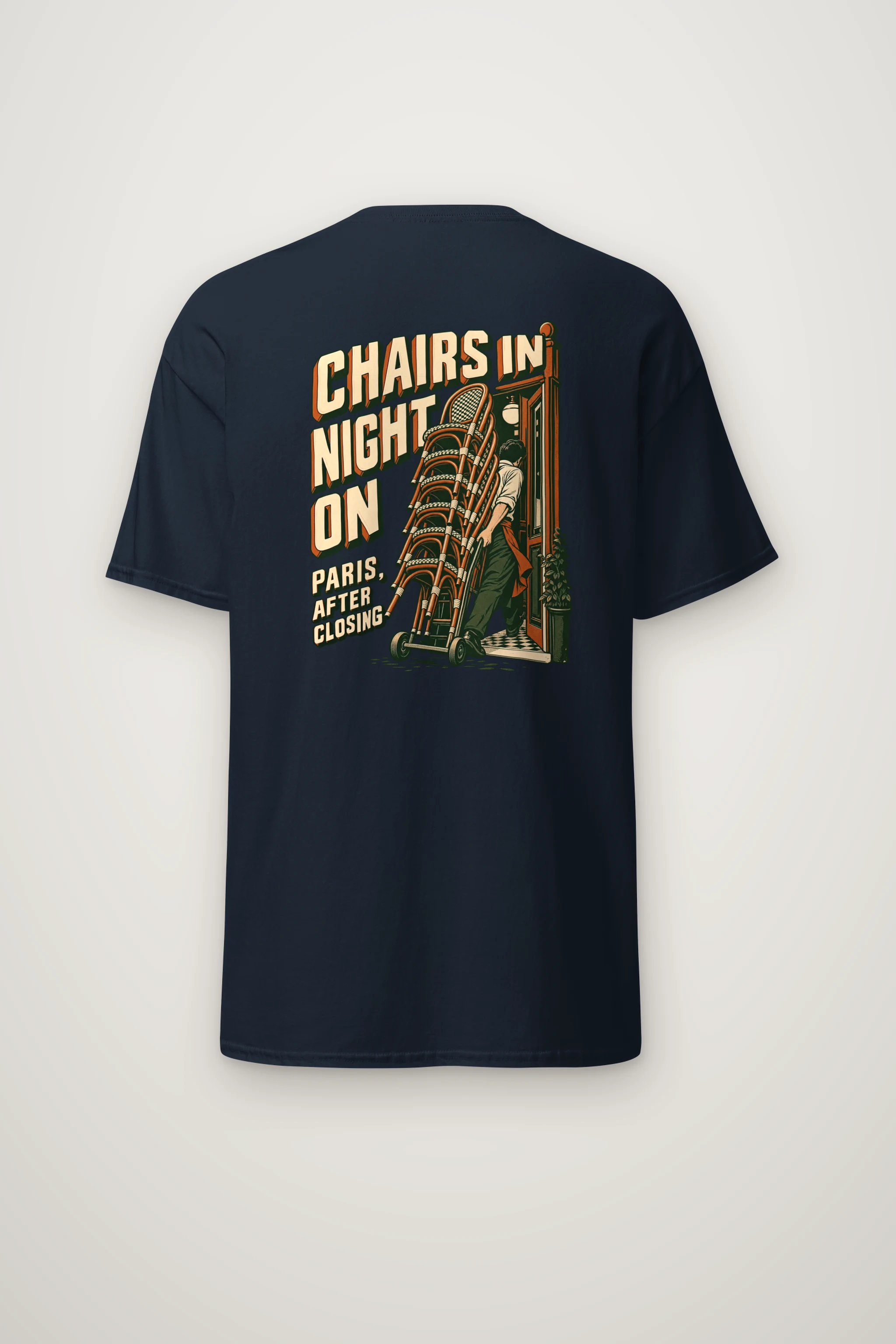 "Chairs In Night On Paris, After Closing" Heavyweight Unisex Crewneck T-shirt