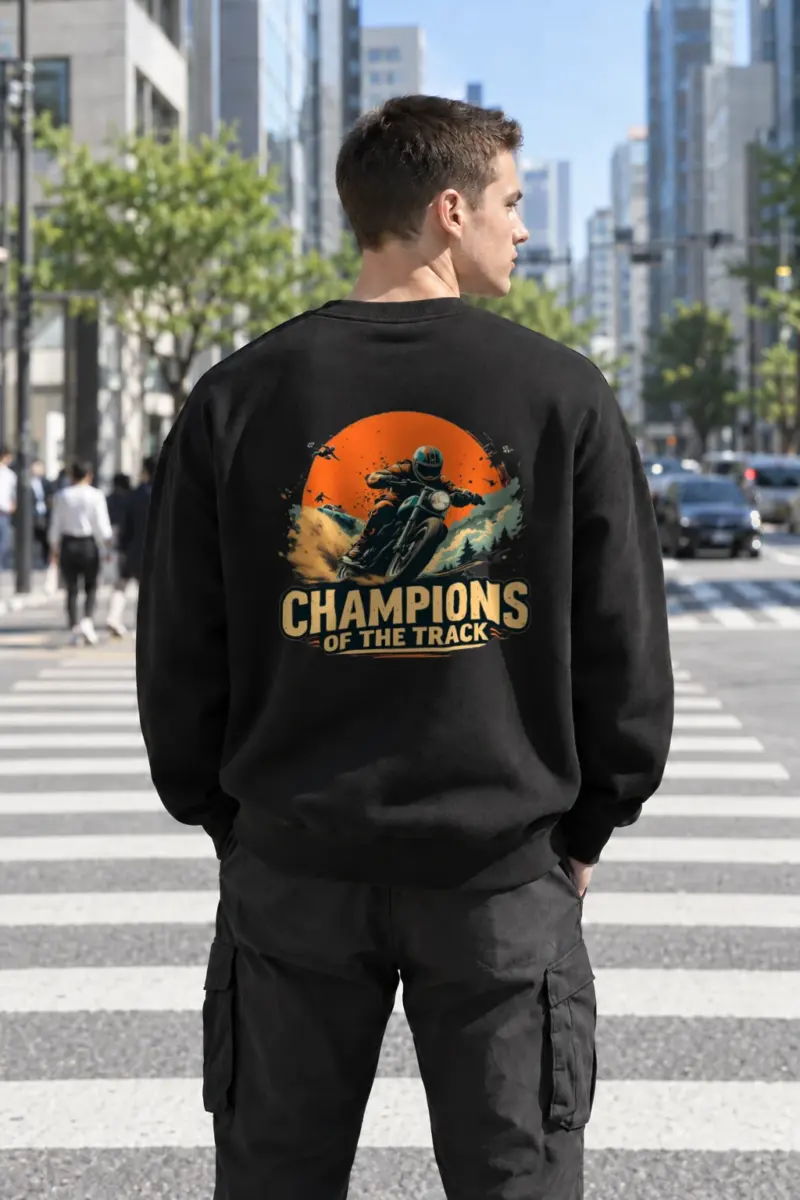 "Champions Of The Track" Heavy Blend Unisex Crewneck Sweatshirt | Gildan 18000