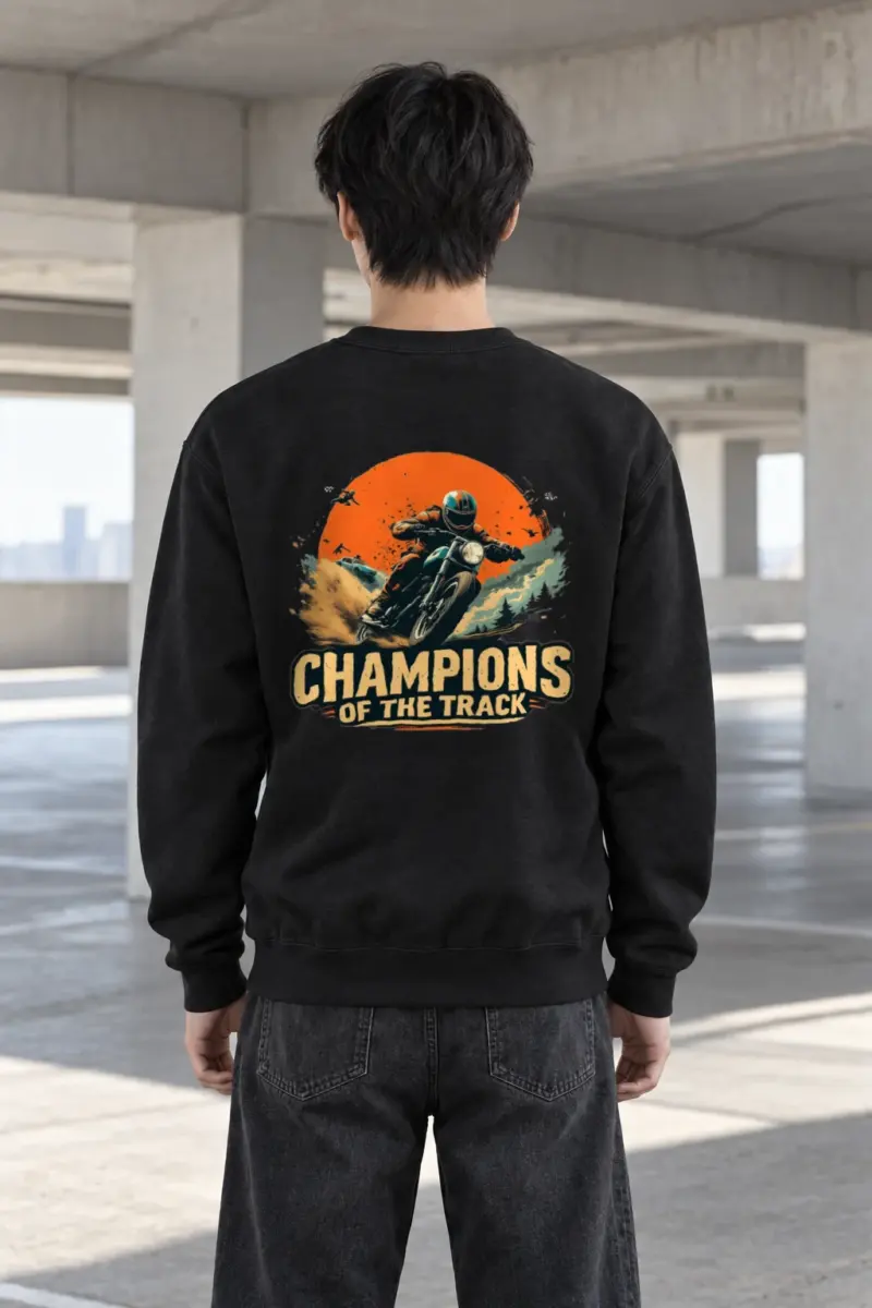 "Champions Of The Track" Heavy Blend Unisex Crewneck Sweatshirt | Gildan 18000