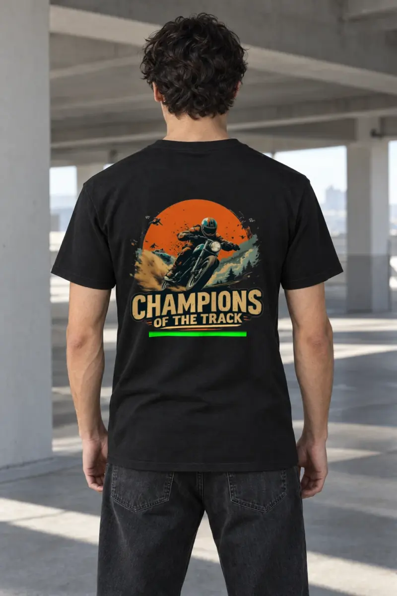 "Champions Of The Track" Heavyweight Unisex Crewneck T-shirt | Gildan 5000