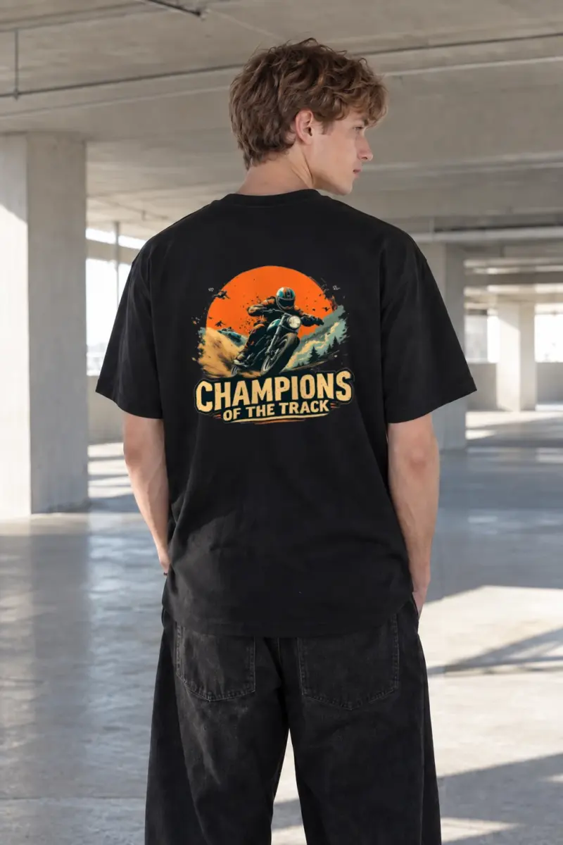 "Champions Of The Track" Heavyweight Unisex Crewneck T-shirt | Gildan 5000