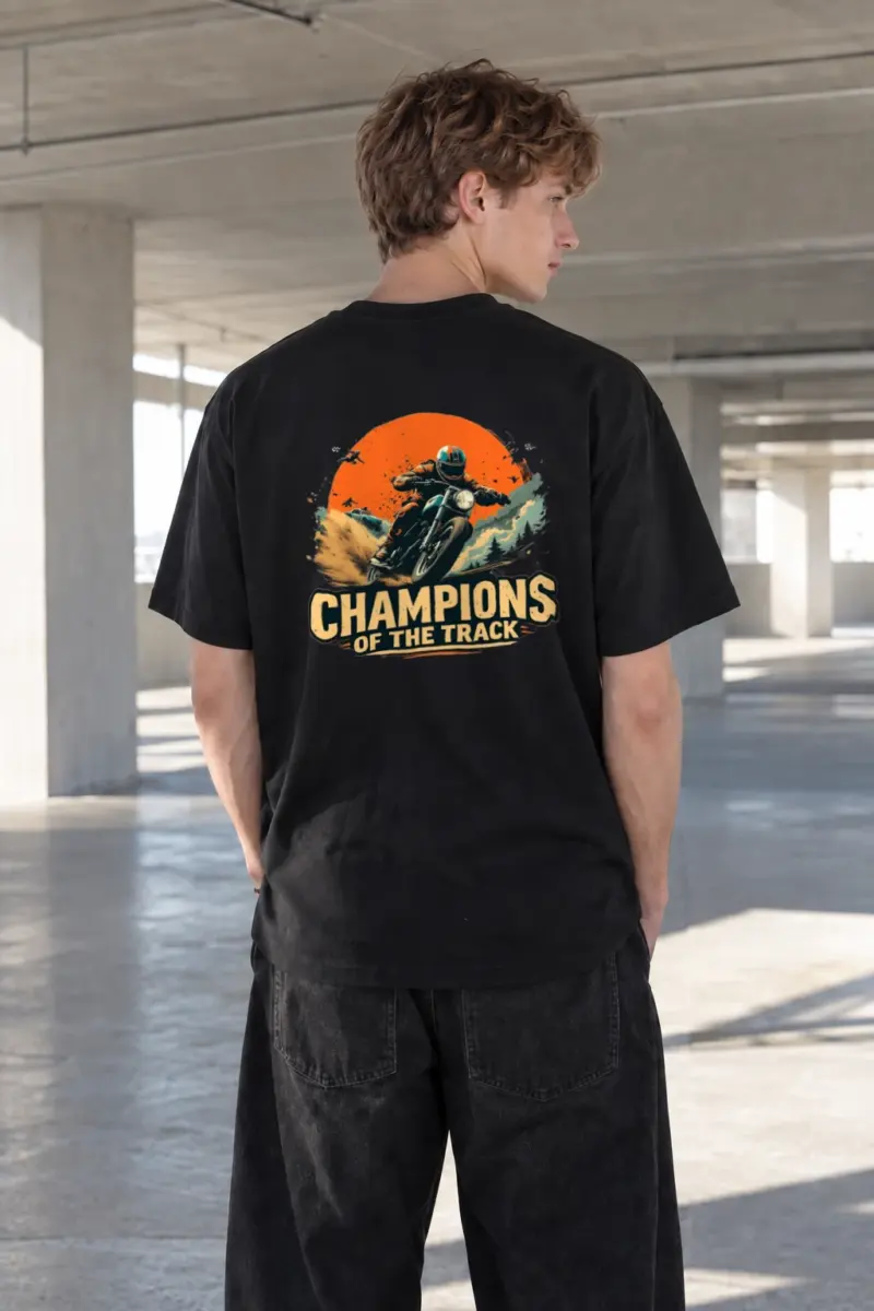 "Champions Of The Track" Heavyweight Unisex Crewneck T-shirt | Gildan 5000