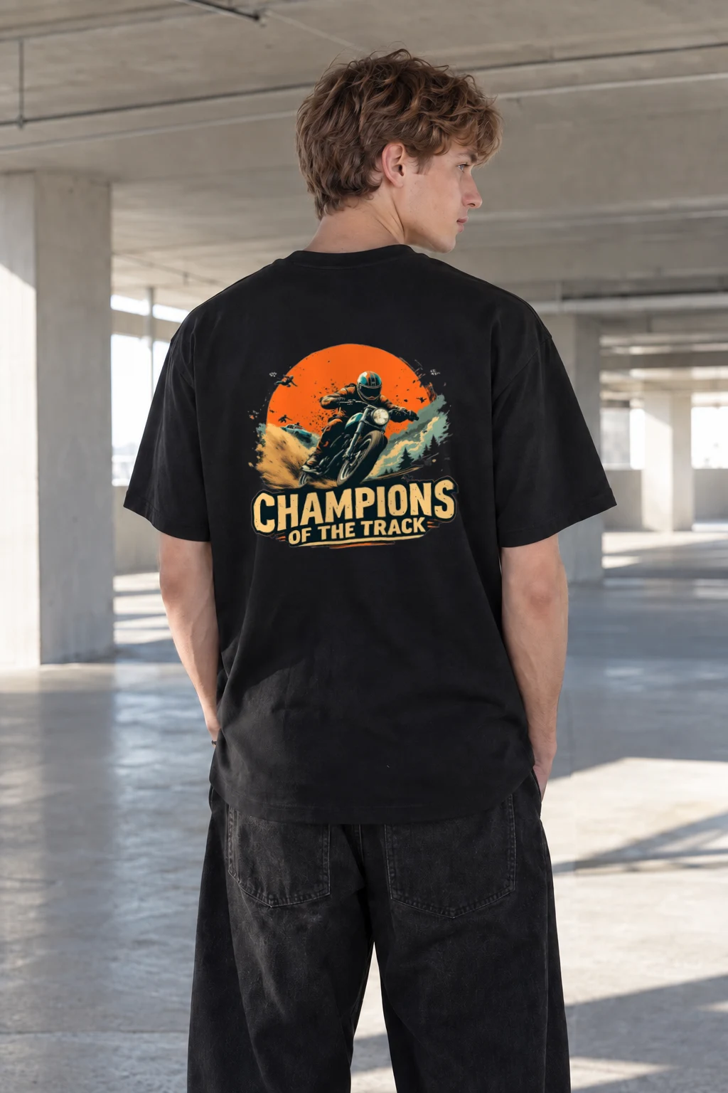 "Champions Of The Track" Heavyweight Unisex Crewneck T-shirt | Gildan 5000