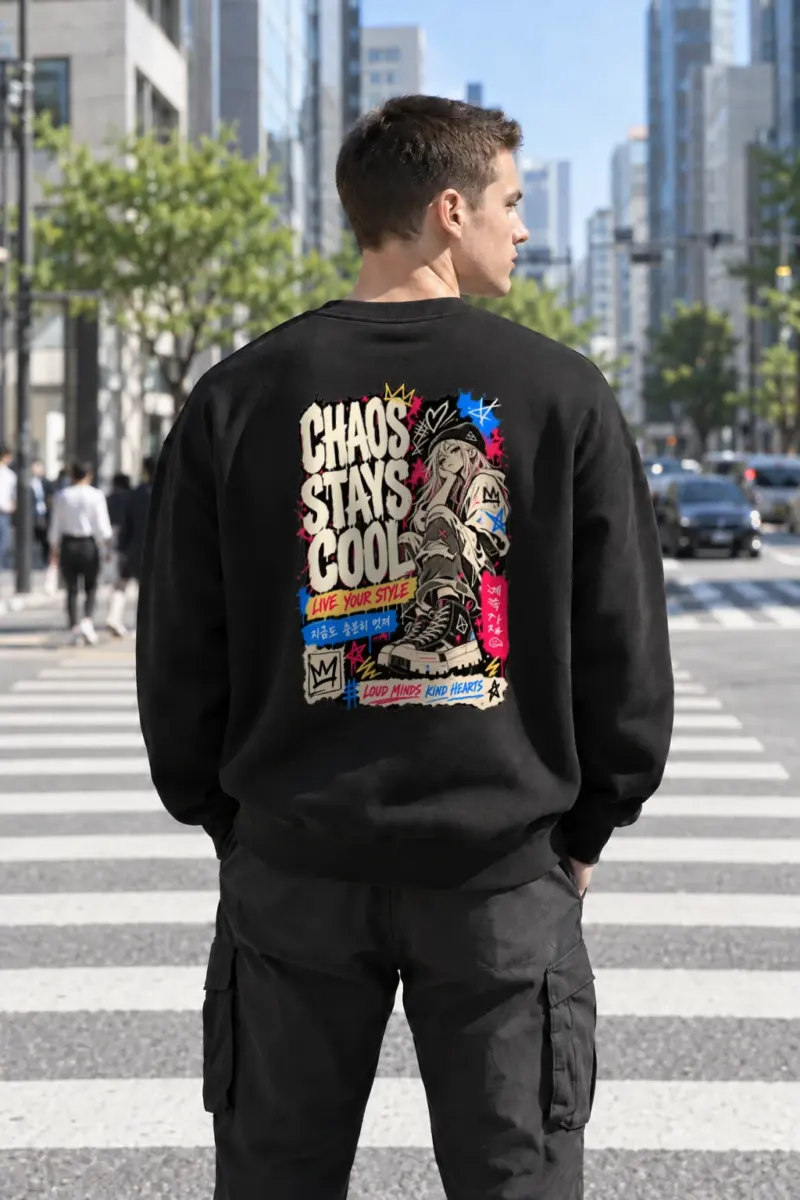 "Chaos Stays Cool" Heavy Blend Unisex Crewneck Sweatshirt | Gildan 18000