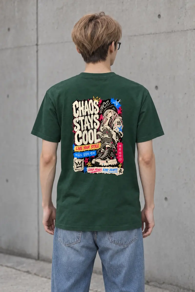 "Chaos Stays Cool" Heavyweight Unisex Crewneck T-shirt