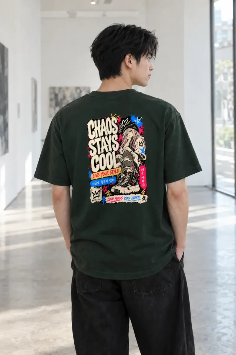 "Chaos Stays Cool" Heavyweight Unisex Crewneck T-shirt | Gildan 5000