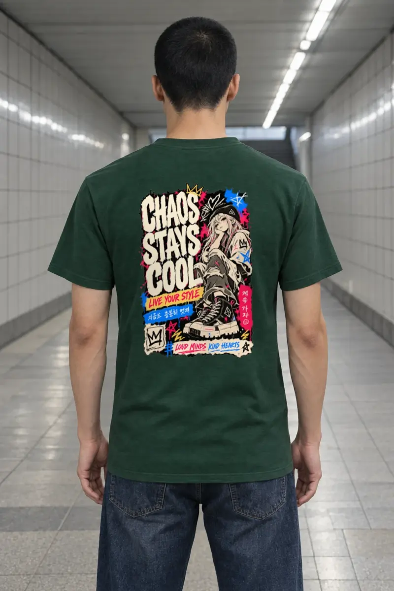 "Chaos Stays Cool" Heavyweight Unisex Crewneck T-shirt