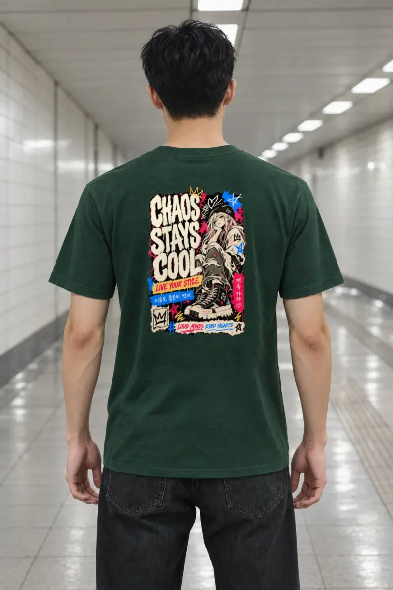 "Chaos Stays Cool" Heavyweight Unisex Crewneck T-shirt