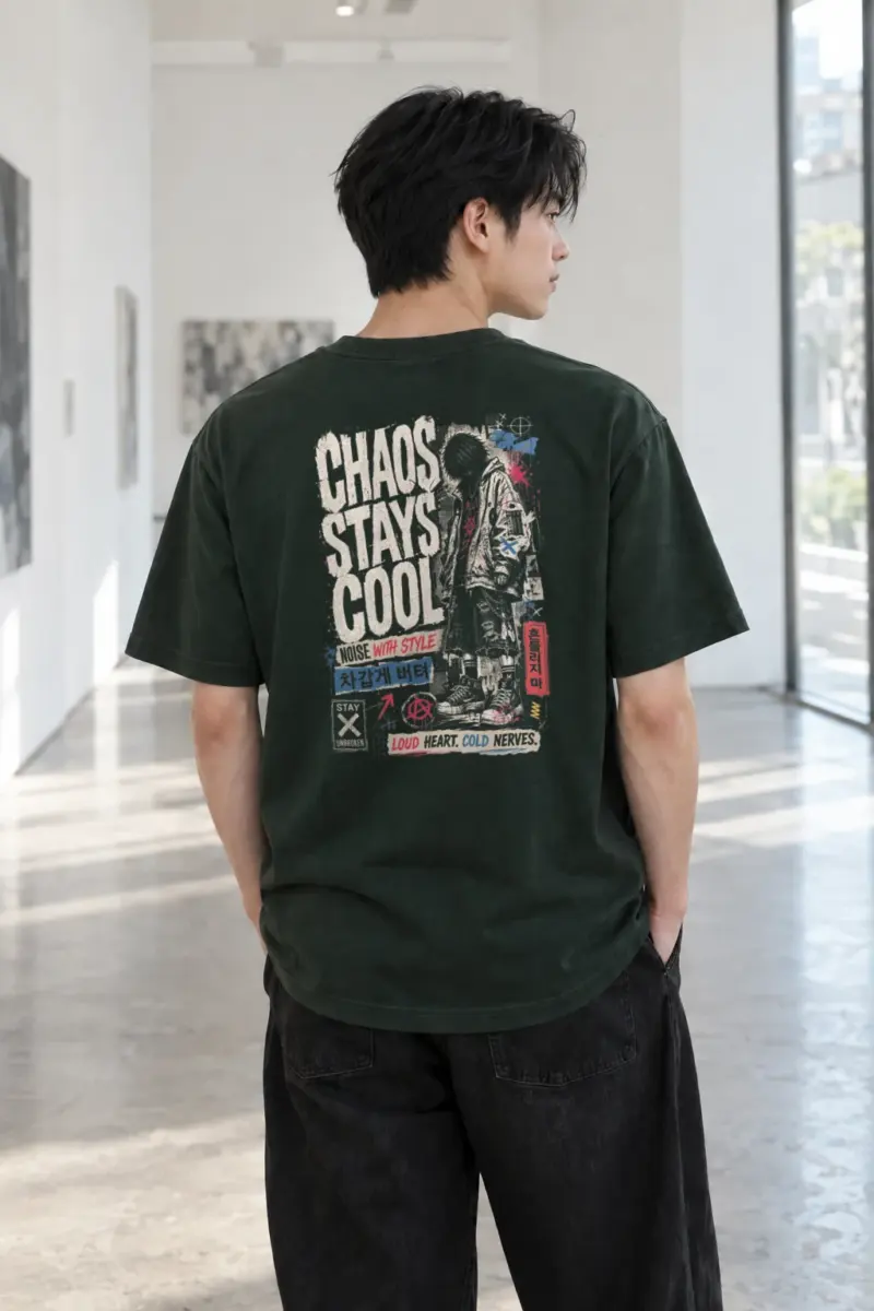 “Chaos Stays Cool” Heavyweight Unisex Crewneck T-shirt | Gildan 5000