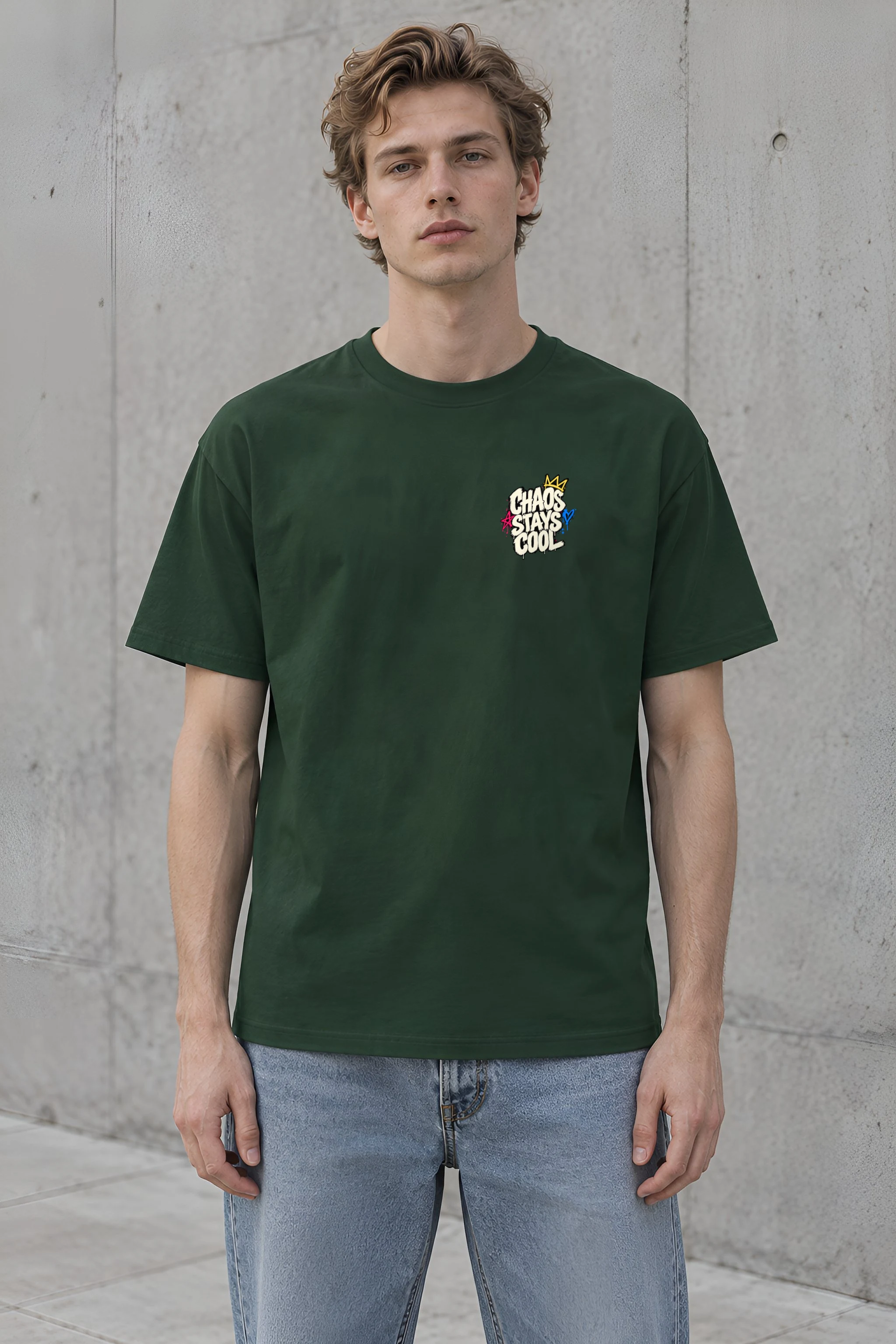 "Chaos Stays Cool" Heavyweight Unisex Crewneck T-shirt