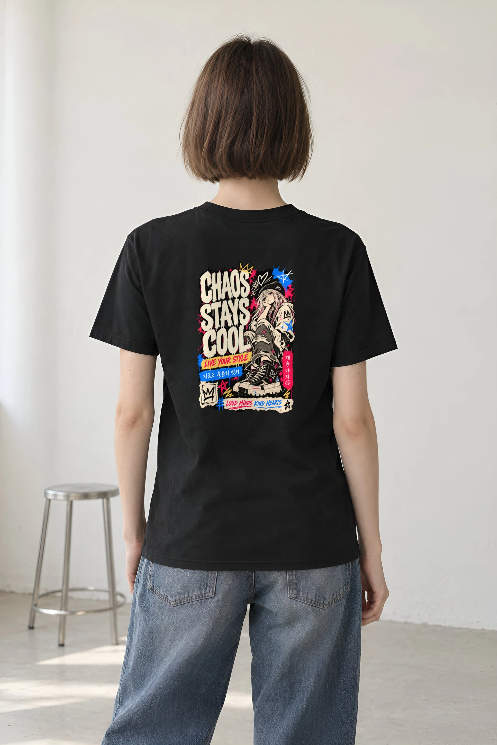 "Chaos Stays Cool" Heavyweight Unisex Crewneck T-shirt