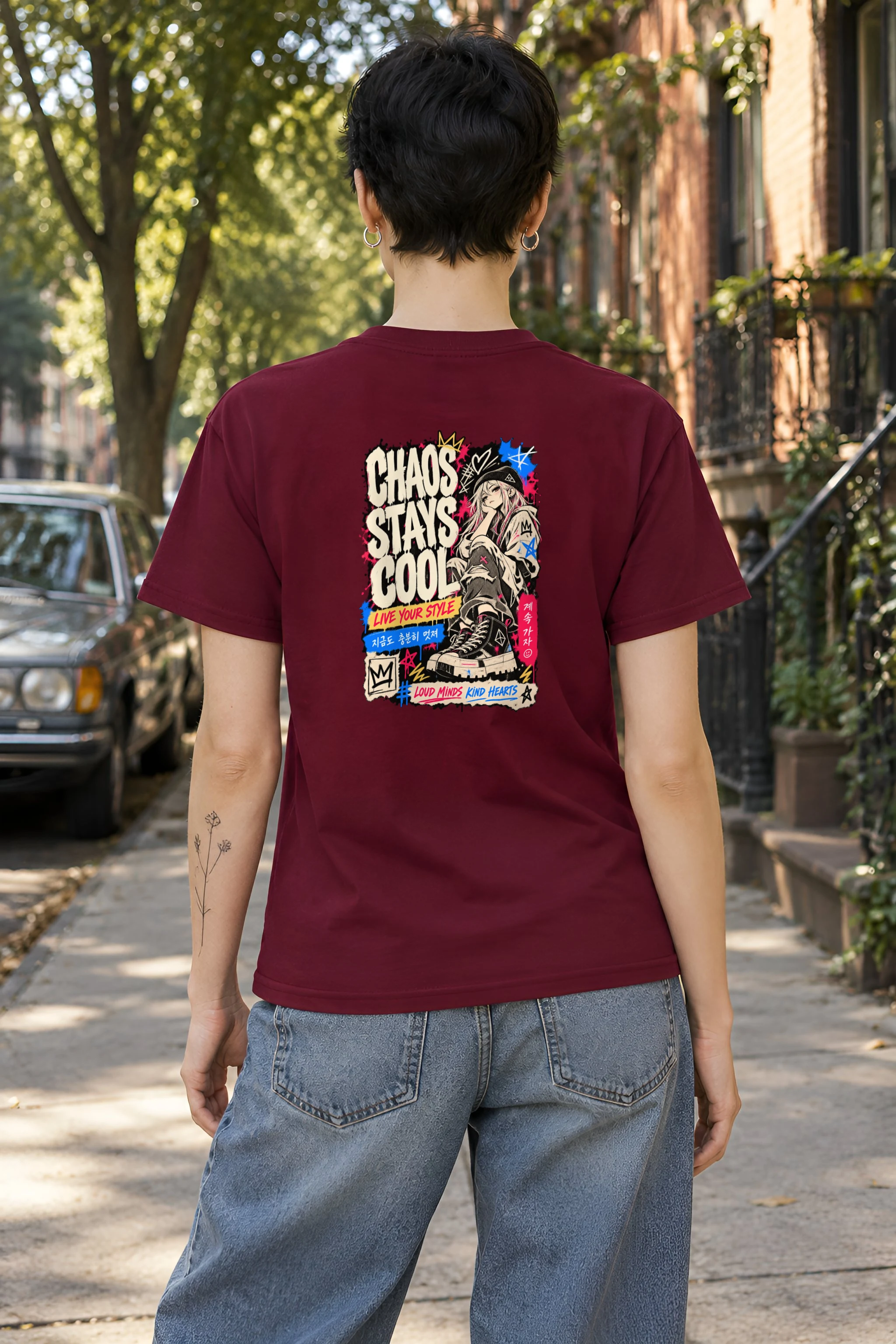 "Chaos Stays Cool" Heavyweight Unisex Crewneck T-shirt