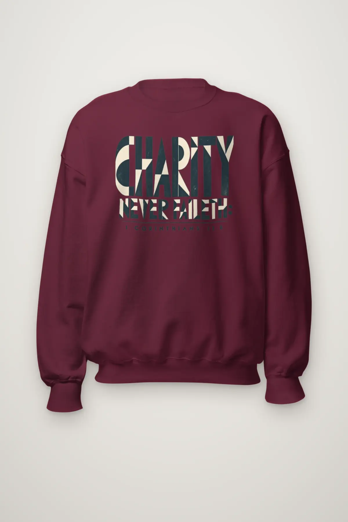 "Charity Never Faileth" Heavy Blend Unisex Crewneck Sweatshirt