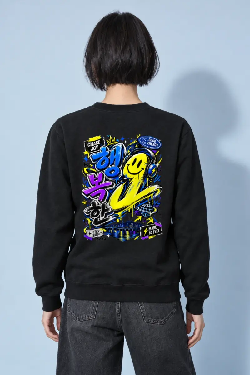 "Happy Energy Graffiti" Heavy Blend Unisex Crewneck Sweatshirt
