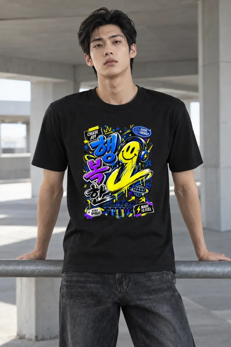 "Good Energy Graffiti Crew" Heavyweight Unisex Crewneck T-shirt