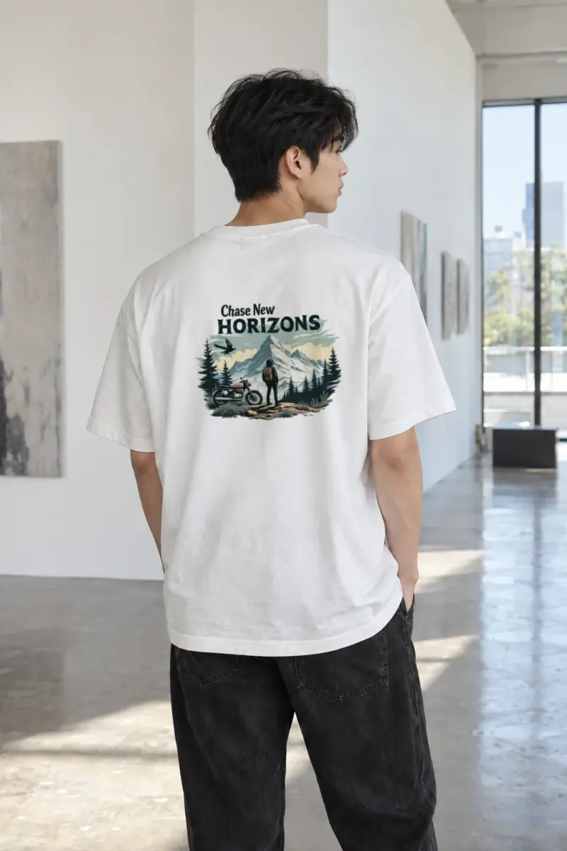 “Chase New Horizons” Heavyweight Unisex Crewneck T-shirt | Gildan 5000